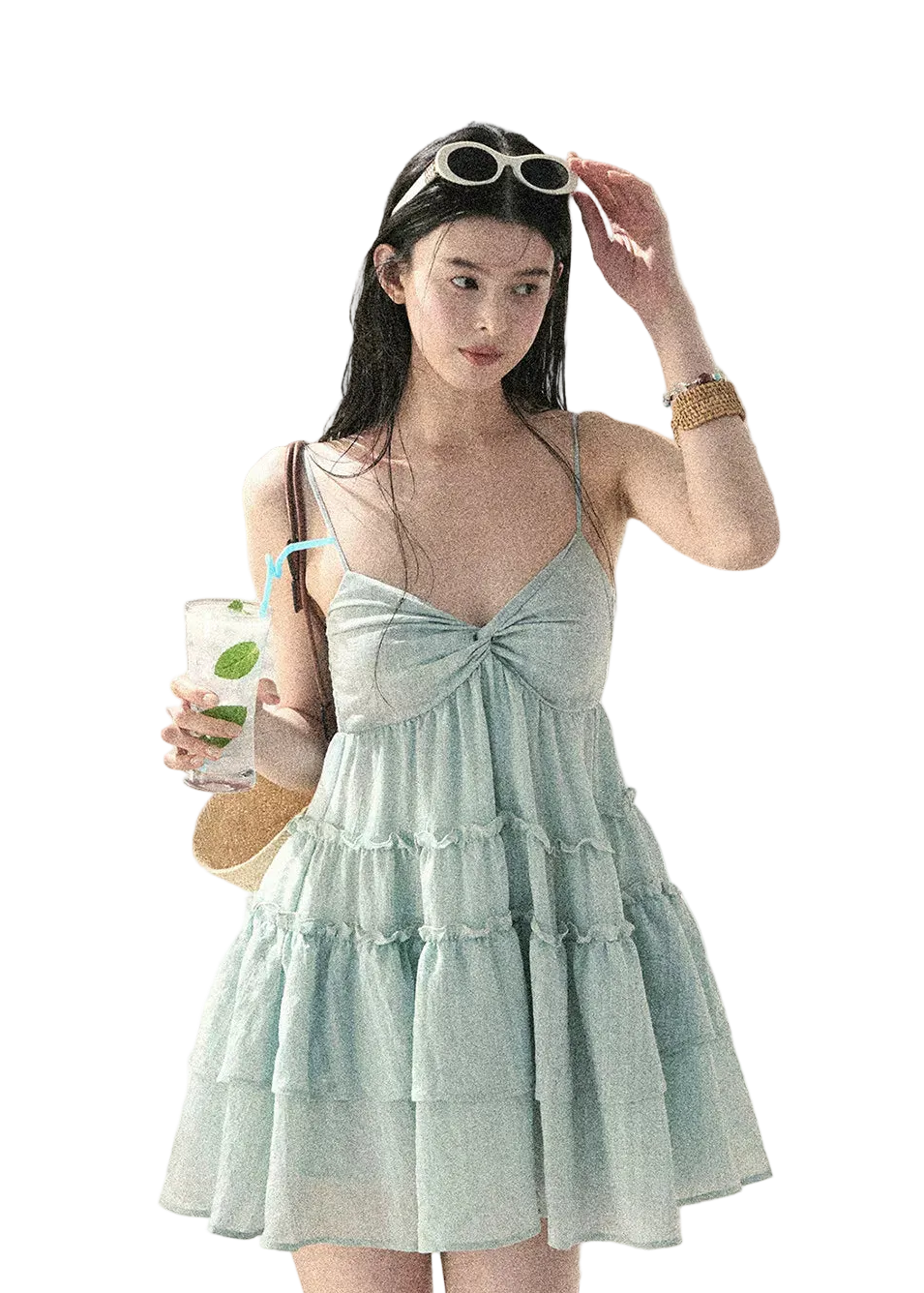 "Mossy Stone Steps" Summer Beach Camisole Dress