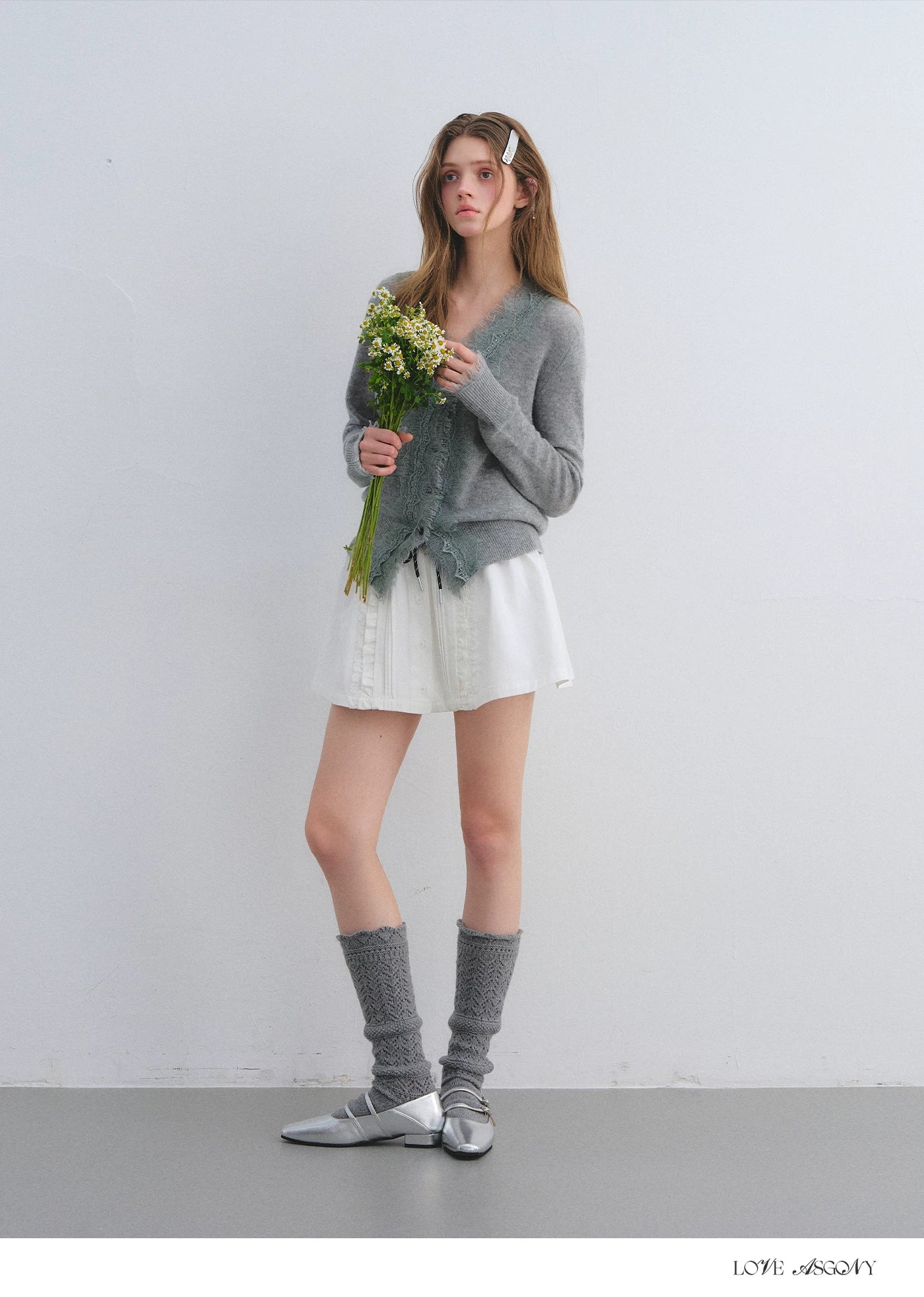Pleated Drawstring A-line Short Skirt