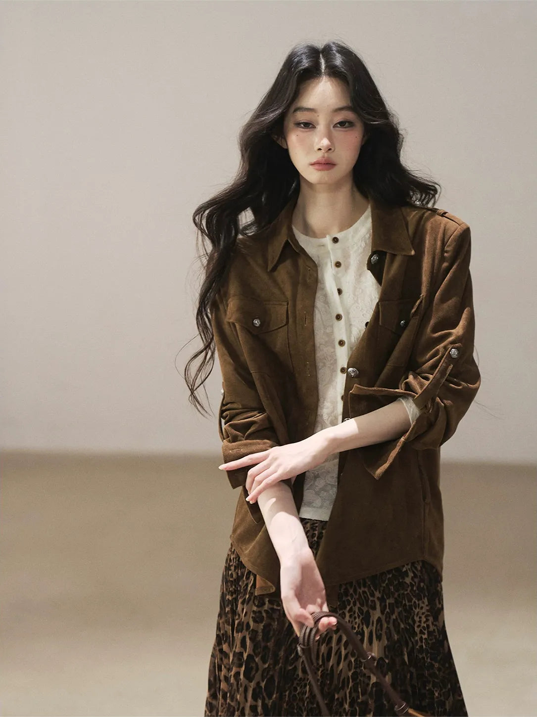 Paisley Jacquard Cropped Wool Top