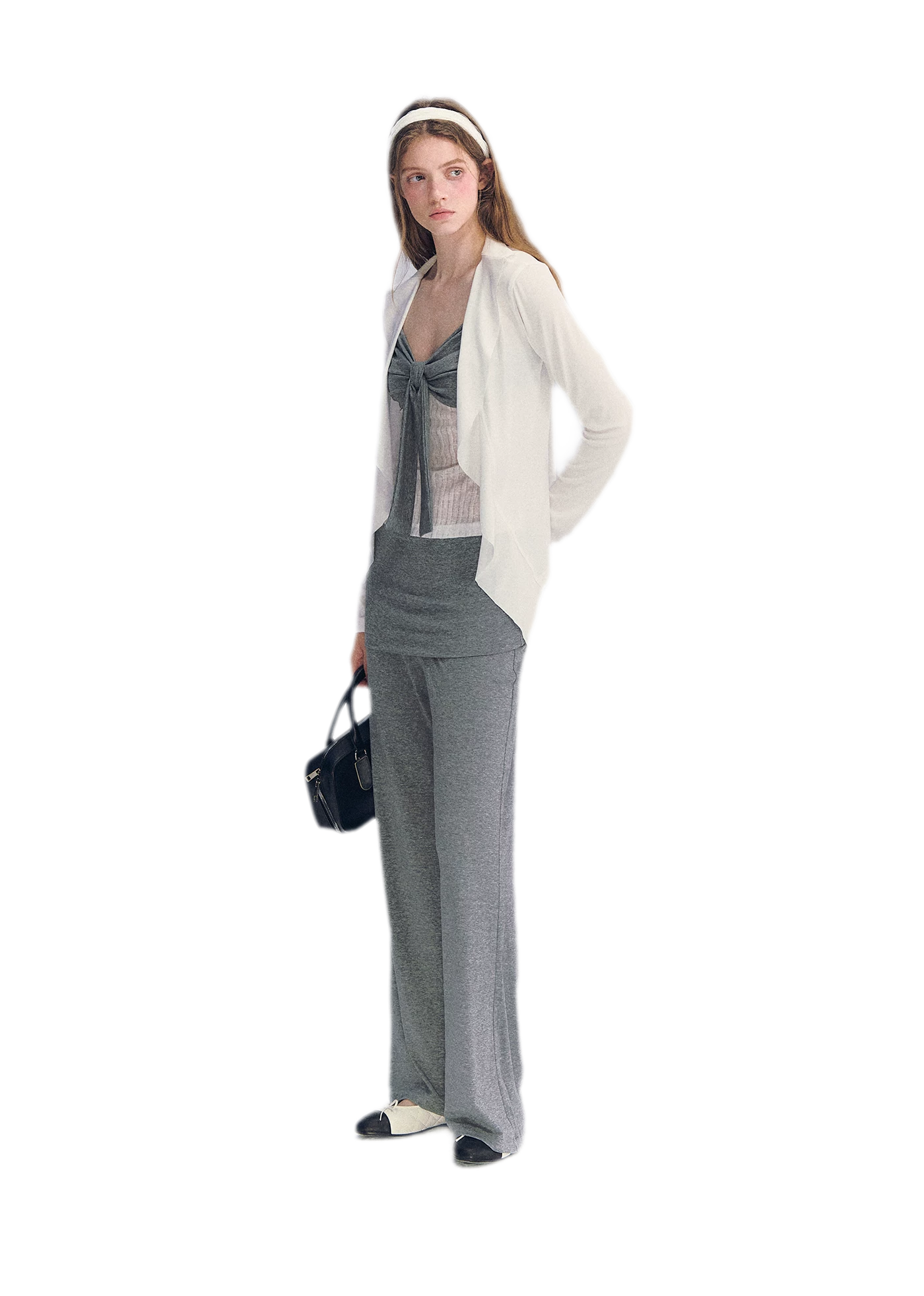 Ruffled Drape Knit Set