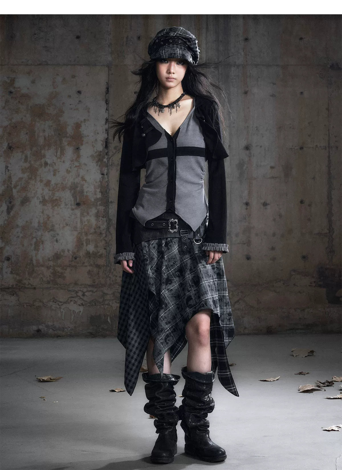Faux Two-Piece Knit Cardigan