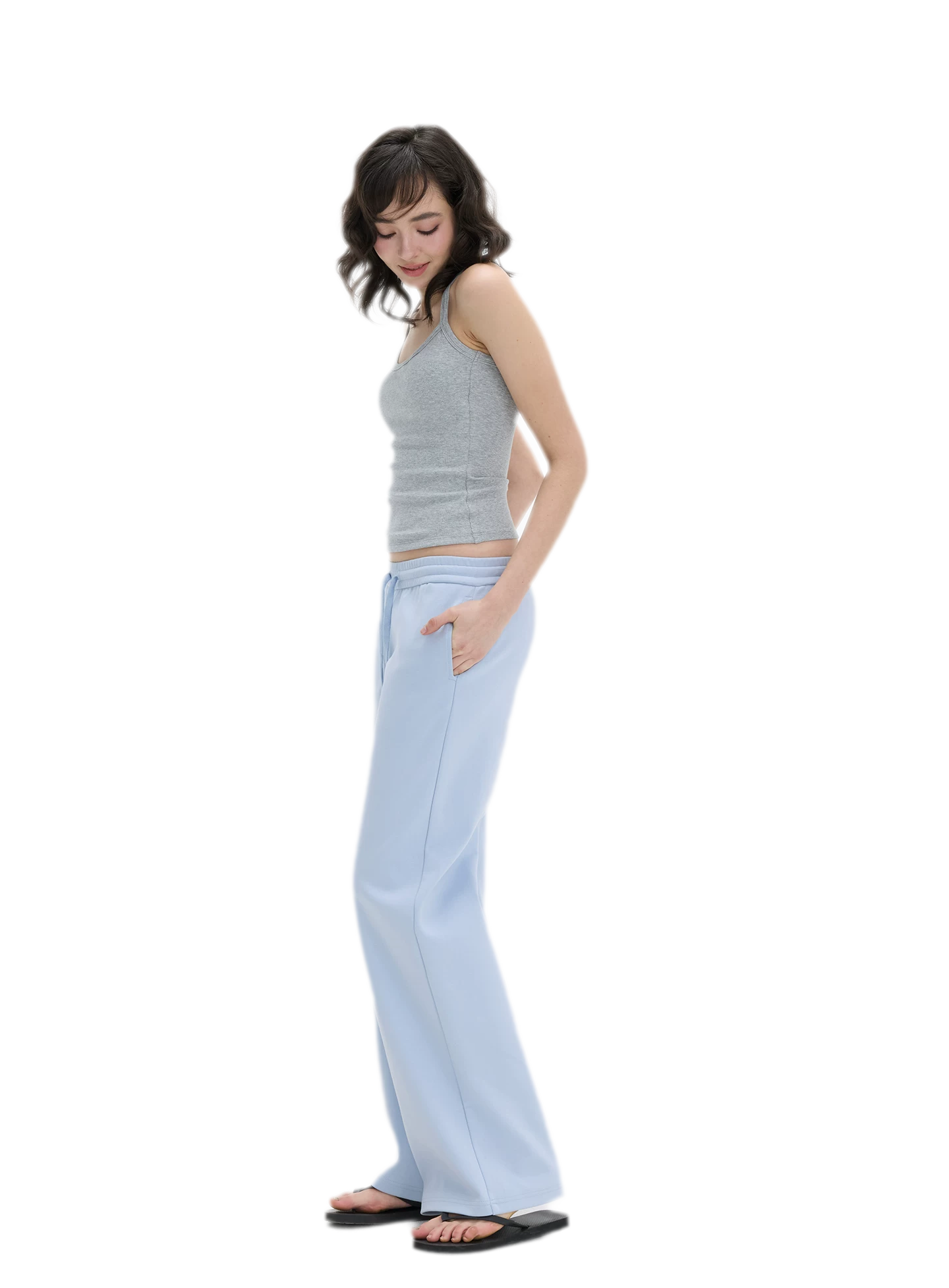 Low-Rise Wide-Leg Loose Sweatpants