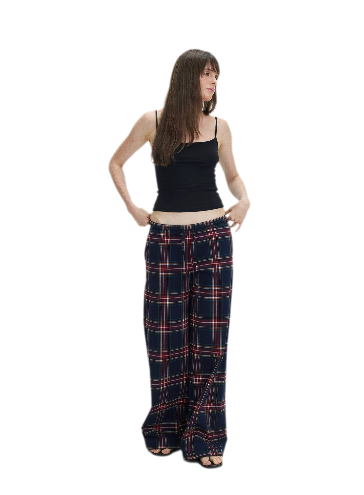 Vintage Plaid Low-Rise Bottoms