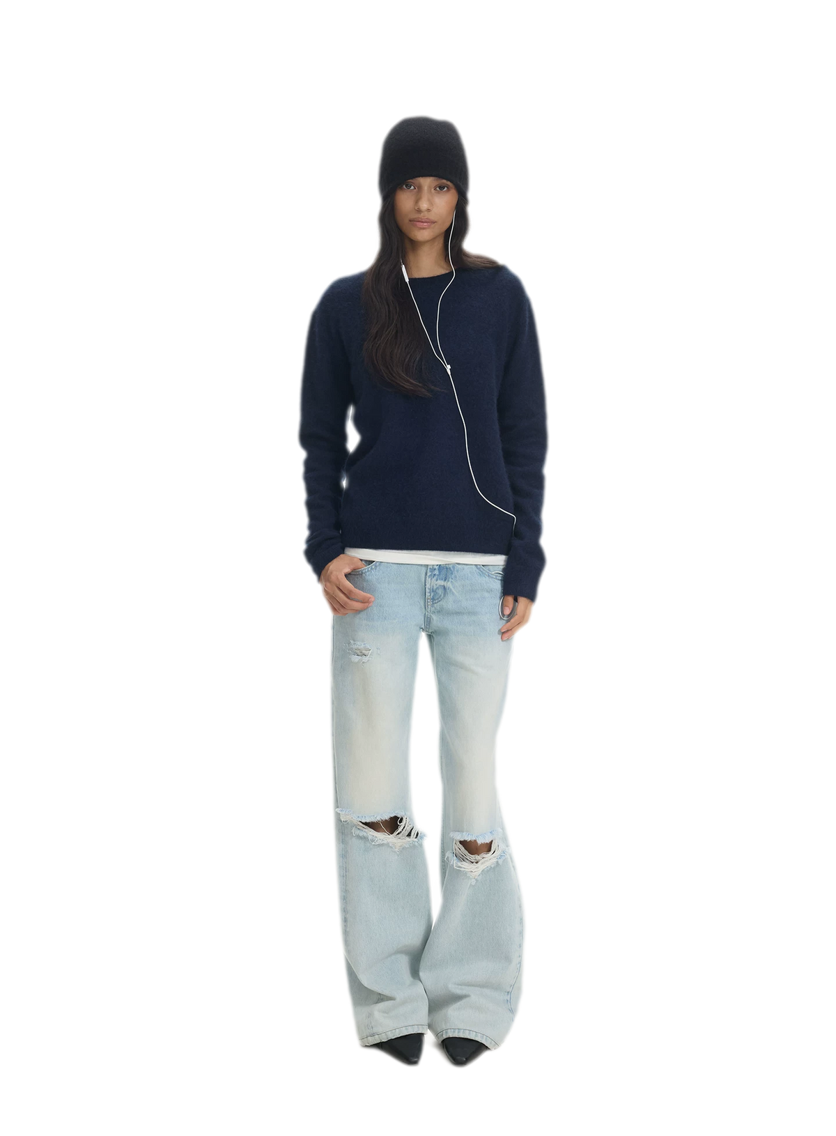 Brushed Knit Crewneck Sweater