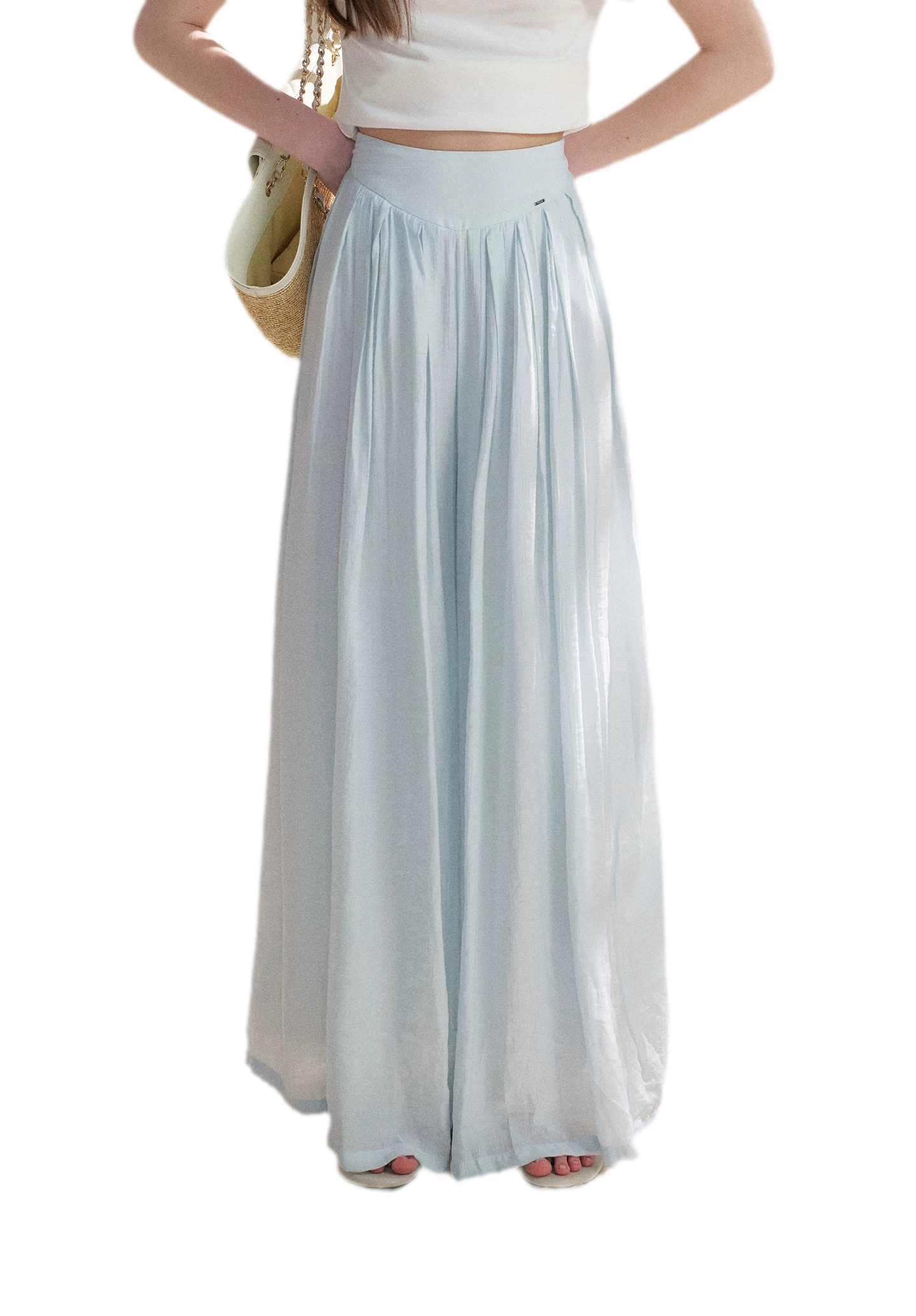 Pleated Wide-Leg Pants