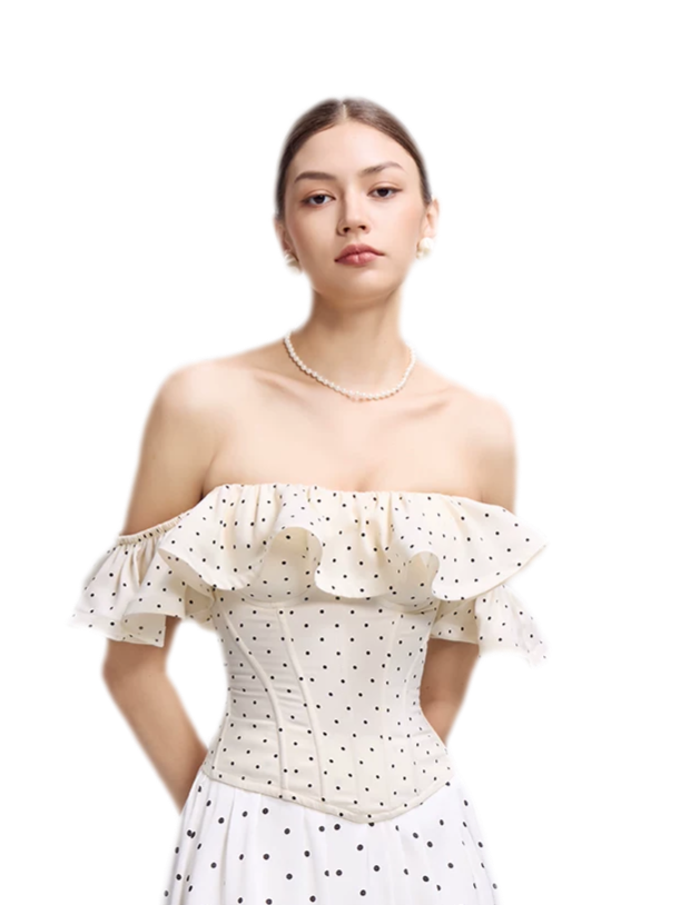 Polka Dot Ruffle Corset