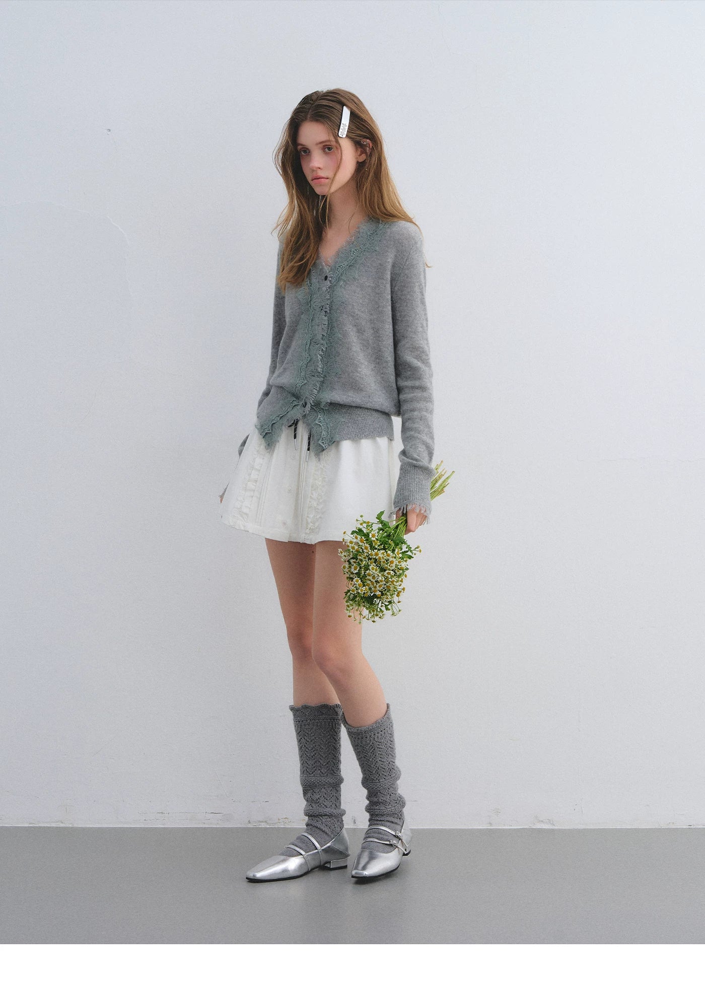 Pleated Drawstring A-line Short Skirt