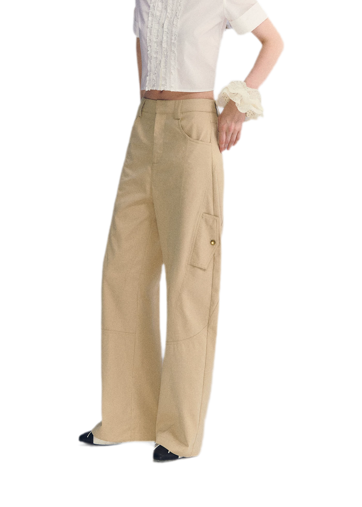 Deconstructed Curved Cargo Pants