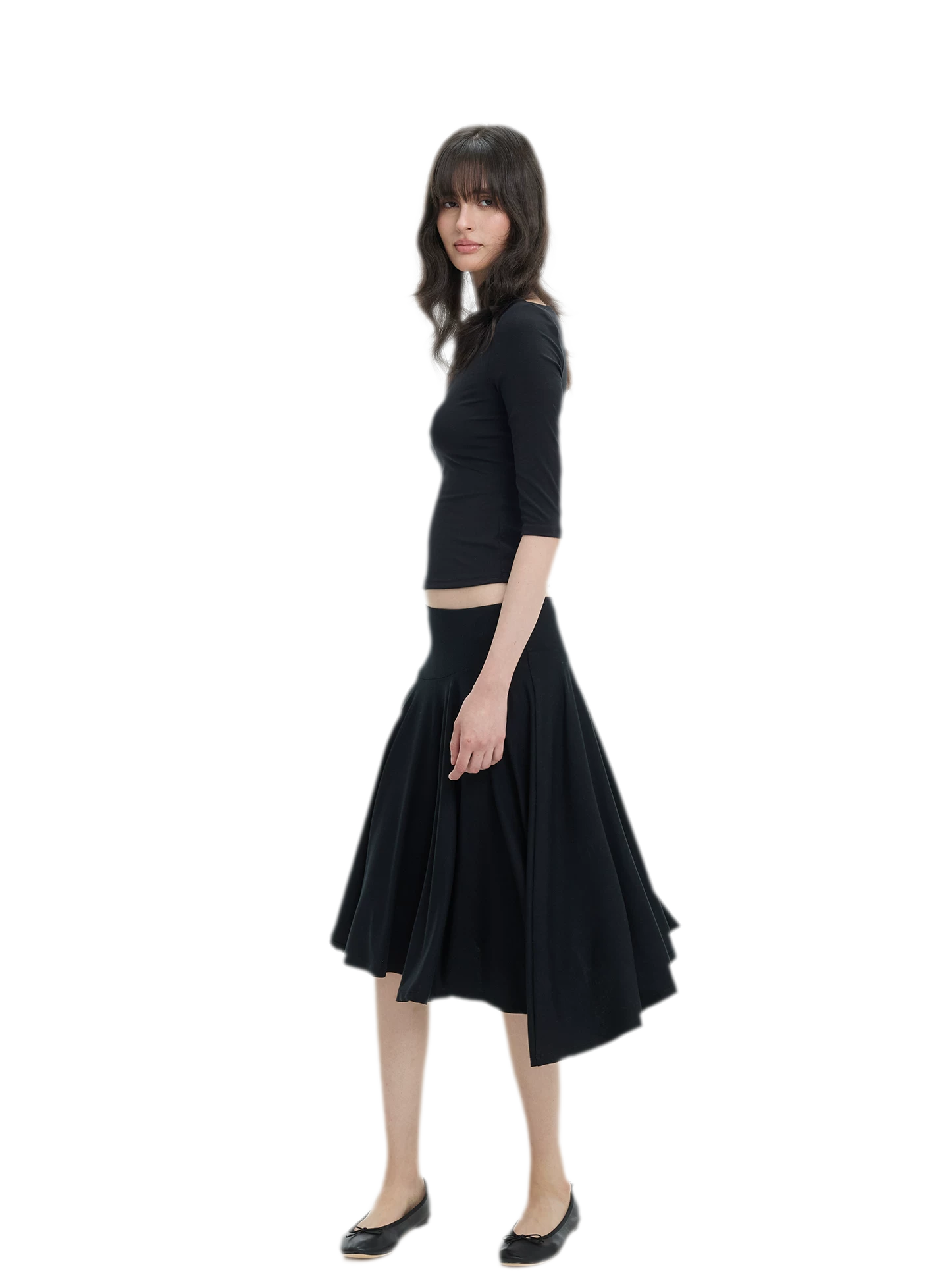 Lyocell Boat Neck Knit Top