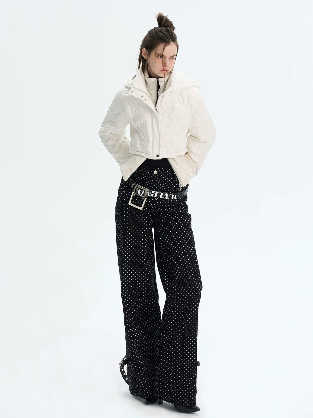 Quilted Cropped Hooded Down Jacket