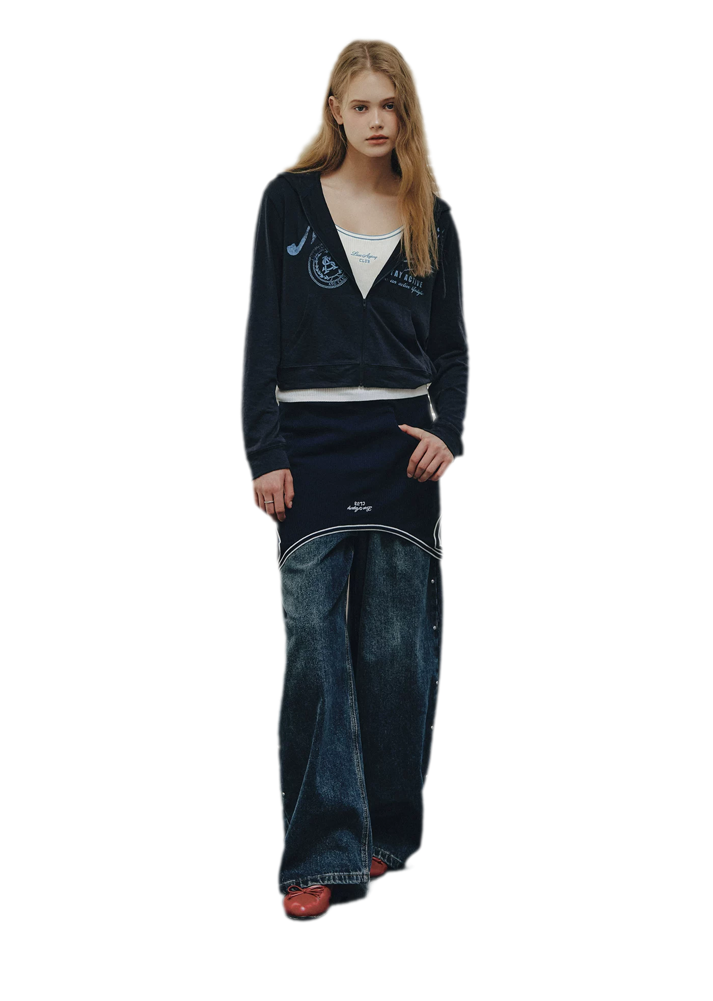 Distressed Cropped Hooded Jacket
