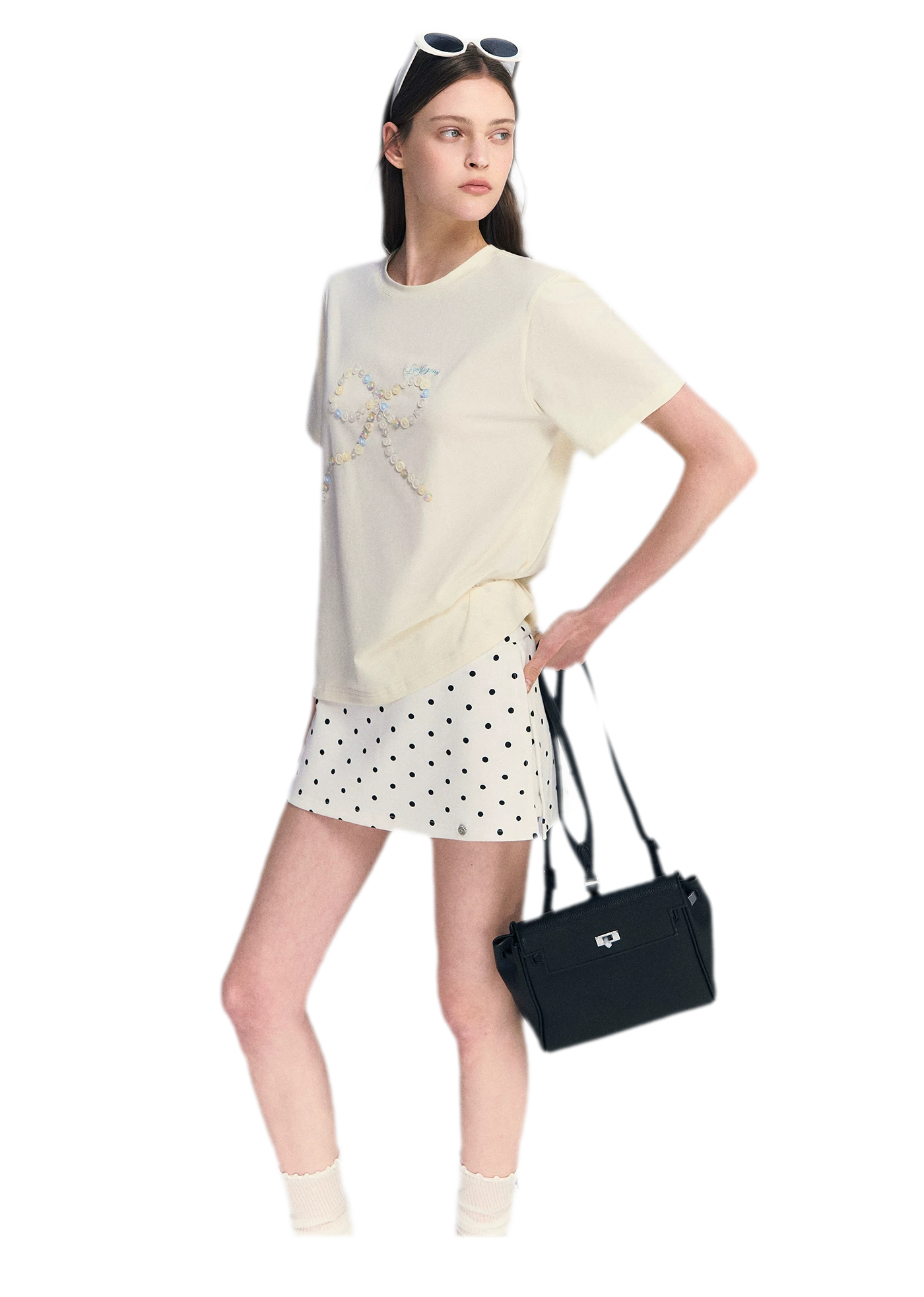 Hand-Sewn Bow T-Shirt