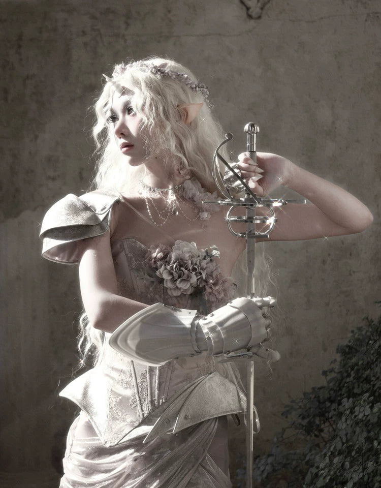 Metallic Floral Armor Corset