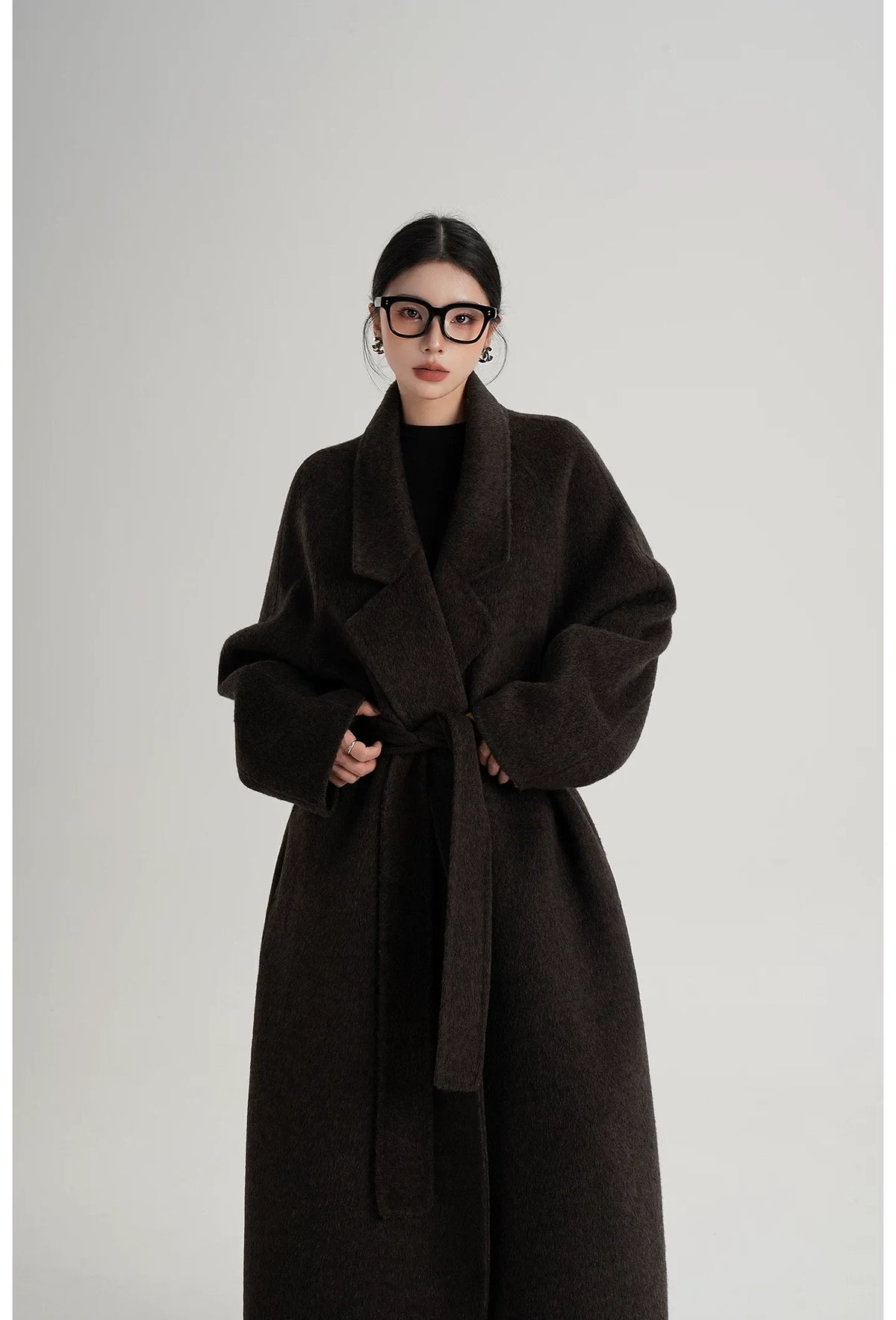 Wool Shawl Collar Wrap Coat