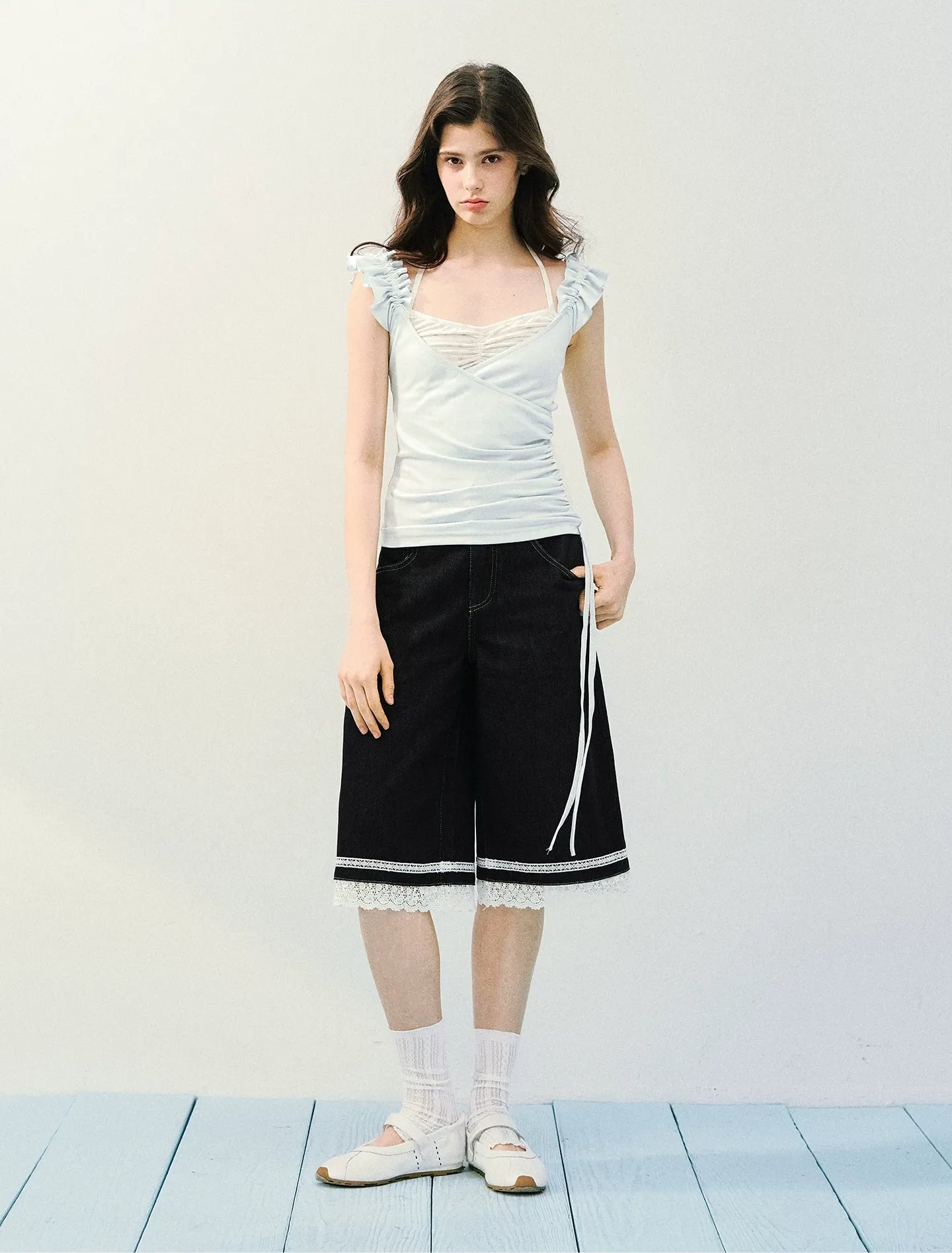 Two-in-One Ruffle Sleeve T-Shirt