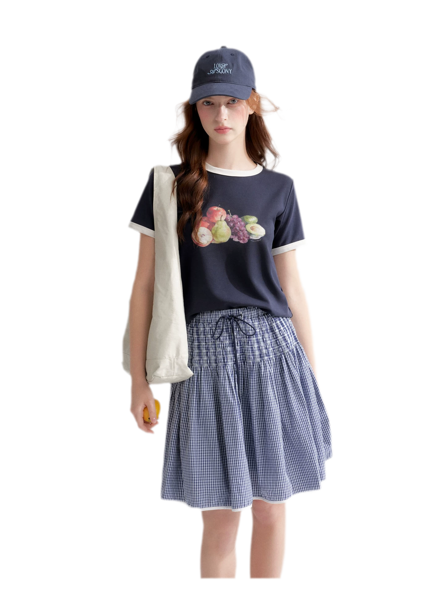 Rhinestone Fruit Print Tee