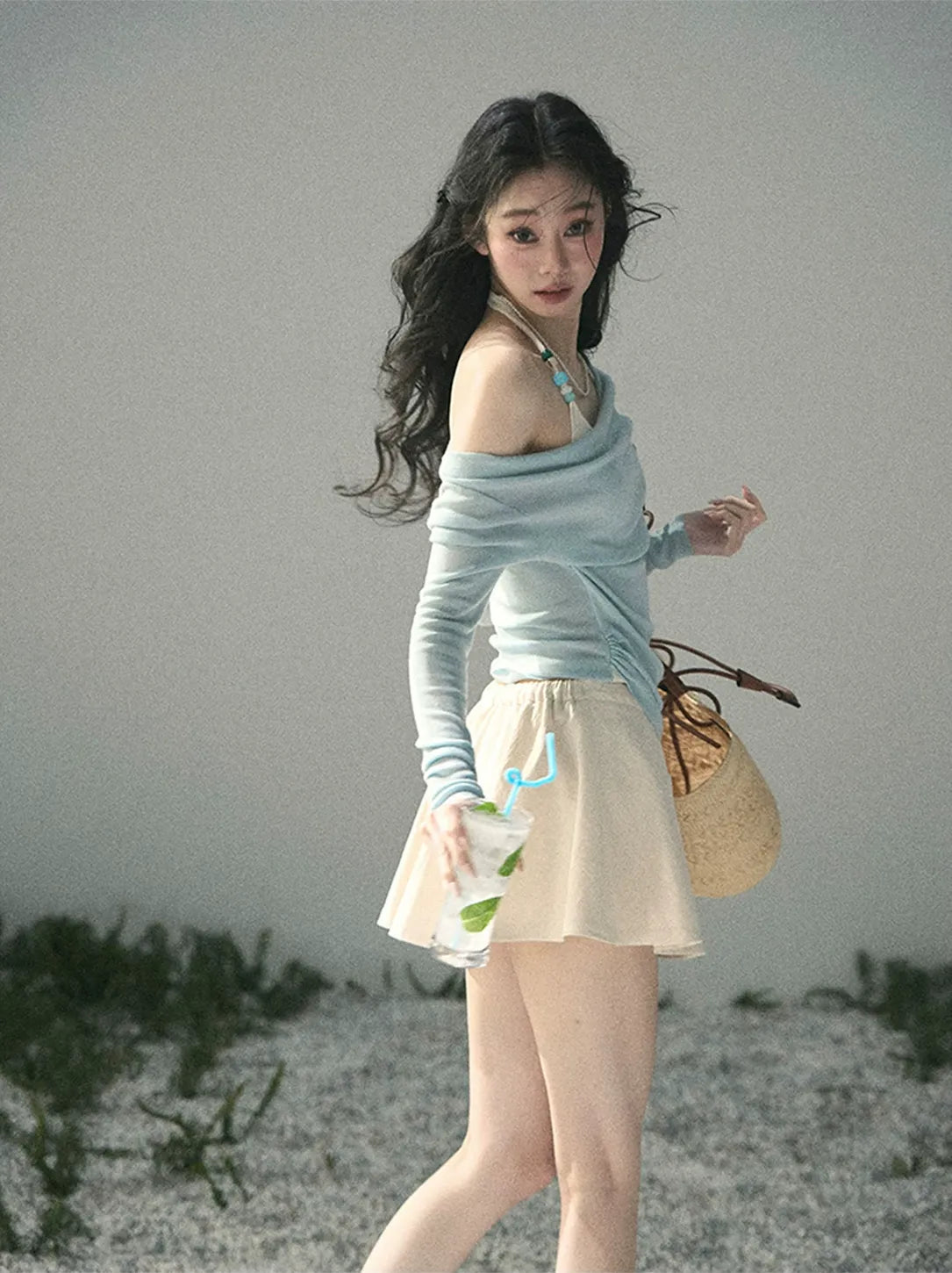 Fake Two-Piece Halter Top
