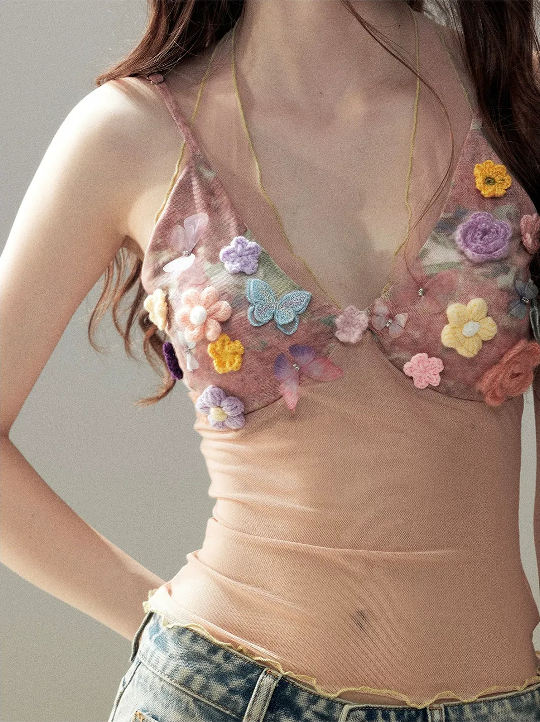 Halter Mesh Crop Top