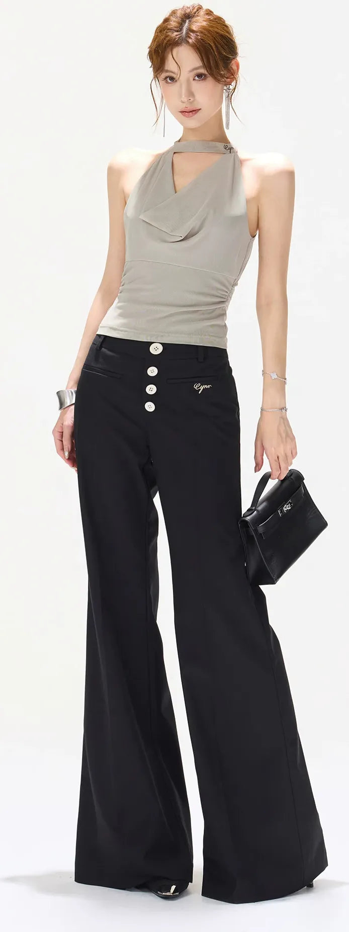 Draped Halter Tank Top