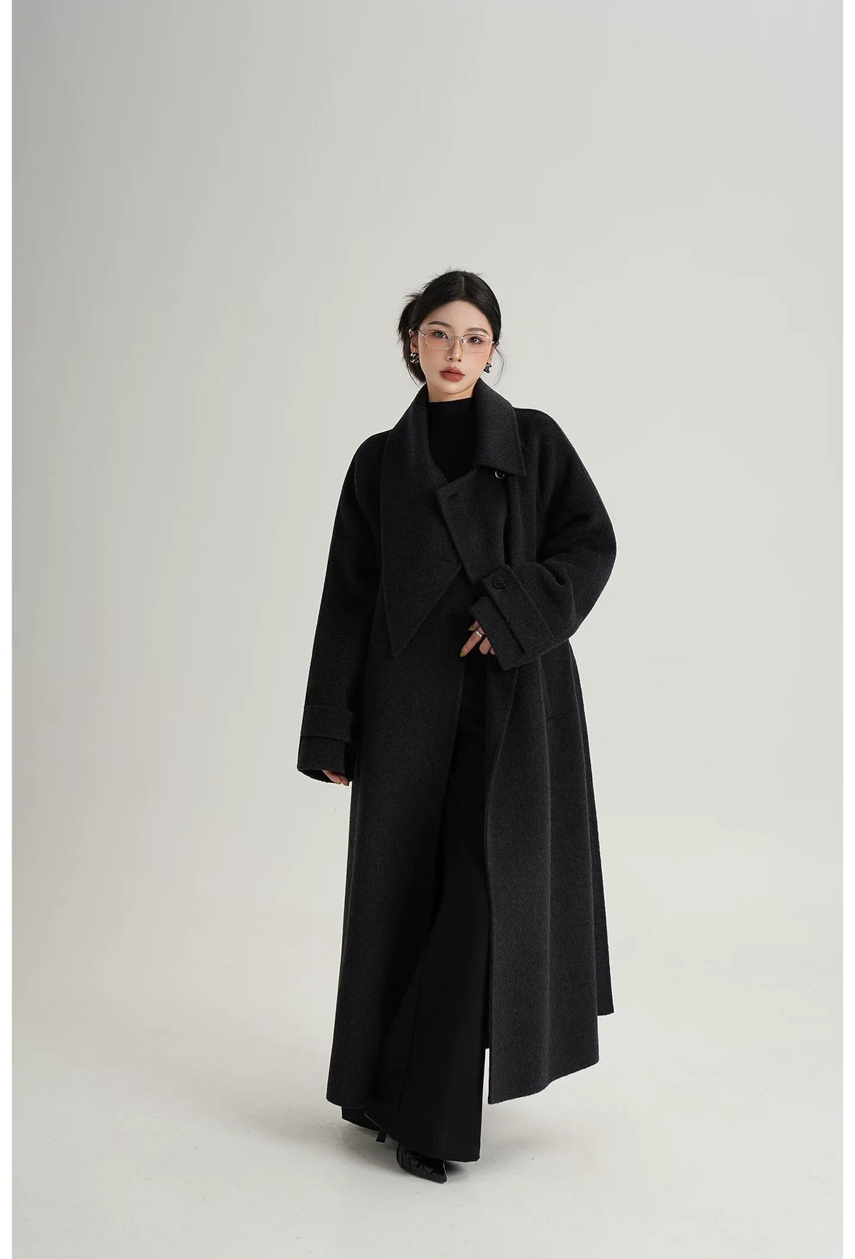 Hand-Stitched Belted Wool Coat