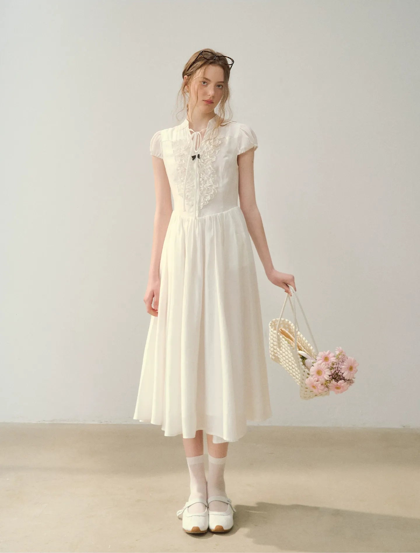 Ruffle V-Neck Maxi Dress