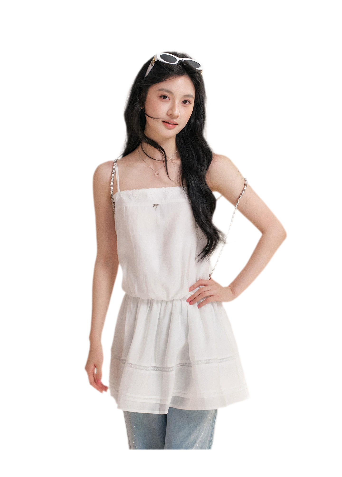 Soft Tencel Lace Dress & Cardigan Set