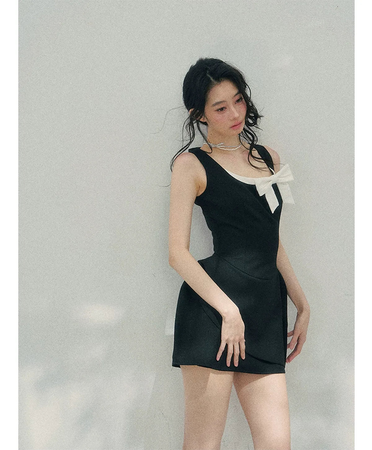 Sleek Bowknot Mini Dress