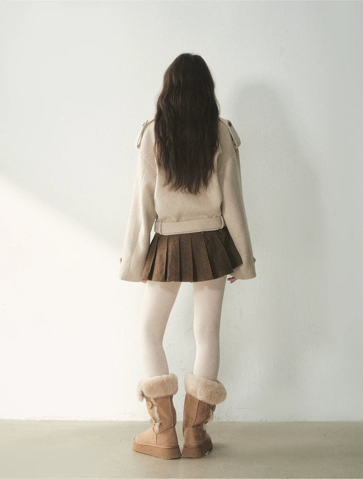 Cappotto corto in lana doppiopetto
