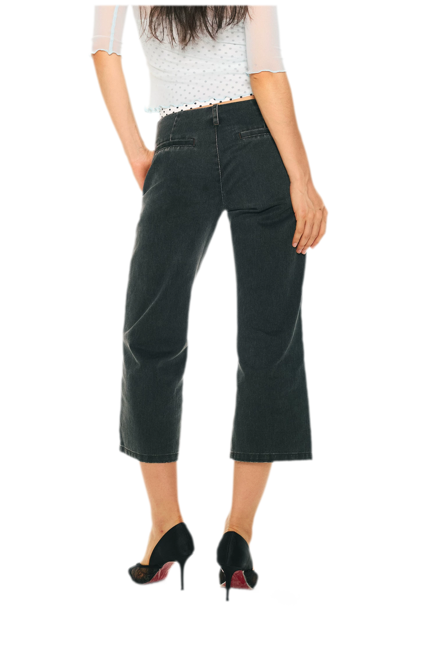 Vintage Pirate Buckle Denim Capris