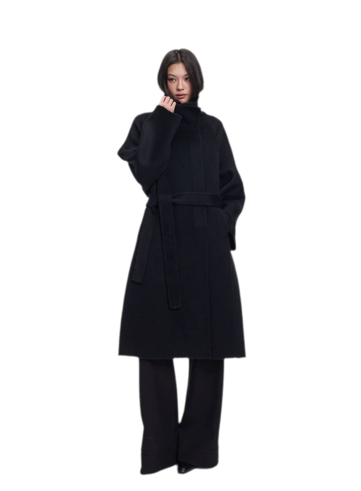 Double-Faced Wool Belted Coat