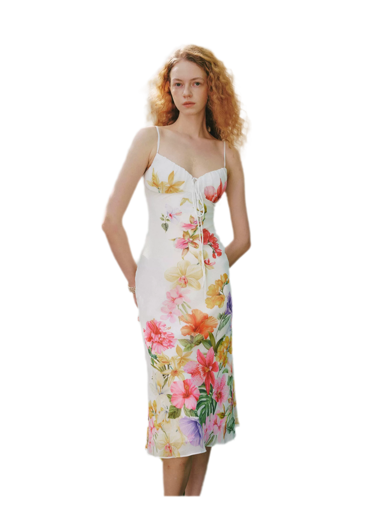 Hand-Painted Floral Camisole Dress