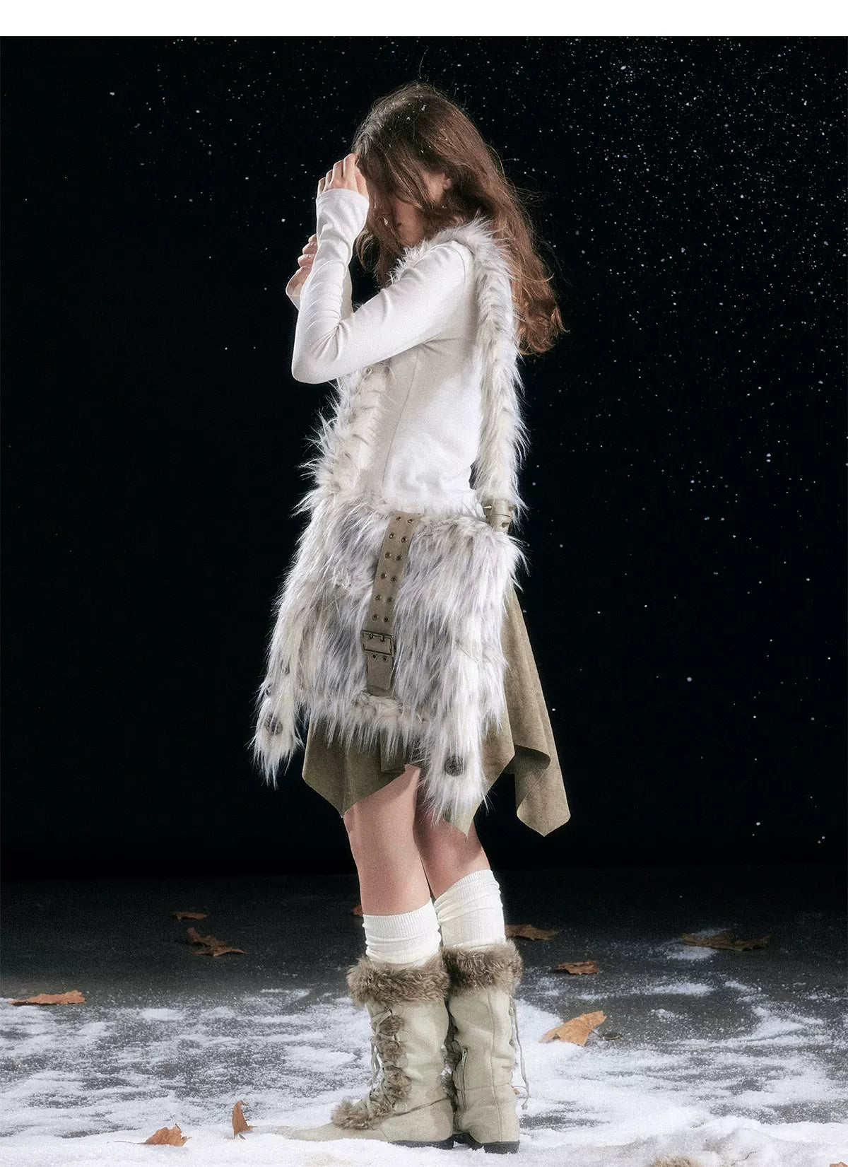 Furry Bunny Ear Crossbody Bag