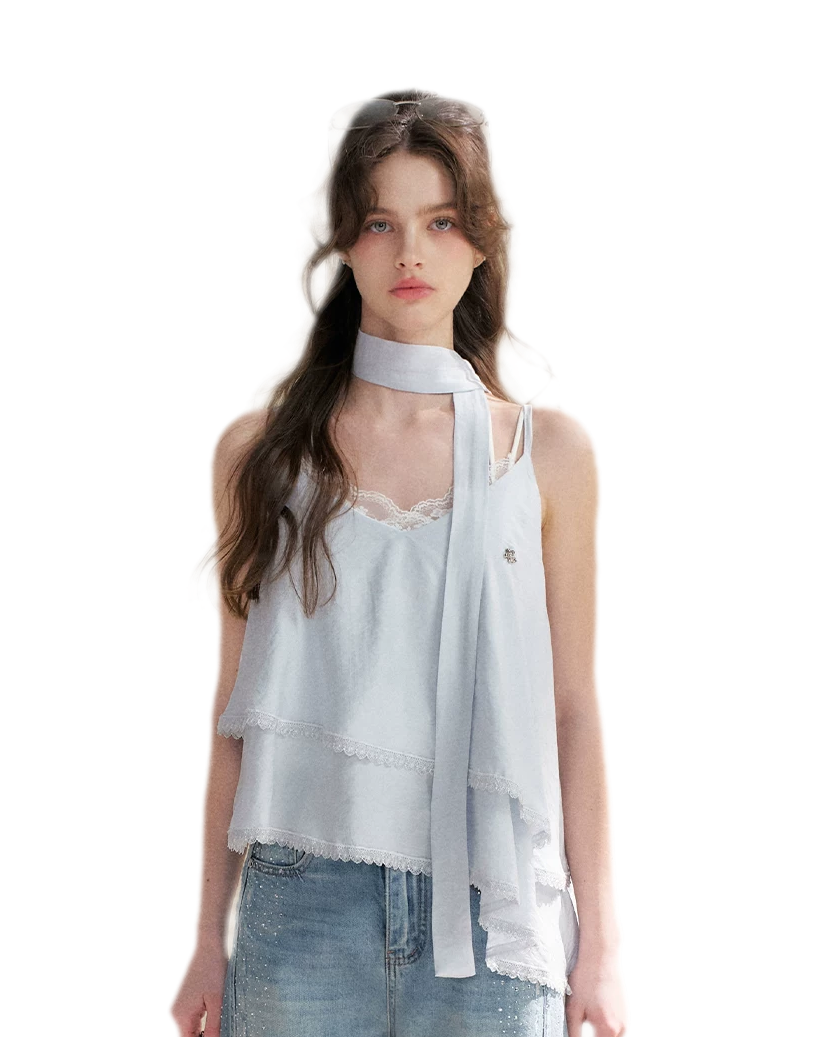 Asymmetrical Lace V-Neck Camisole