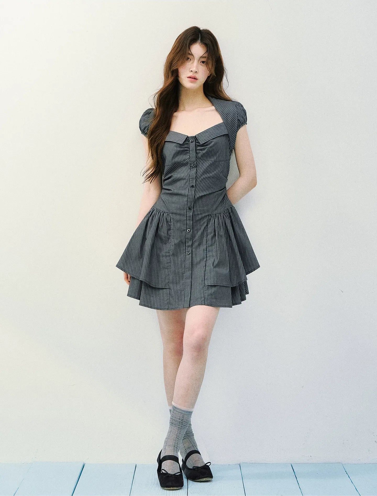 Vintage Striped Shirt Dress