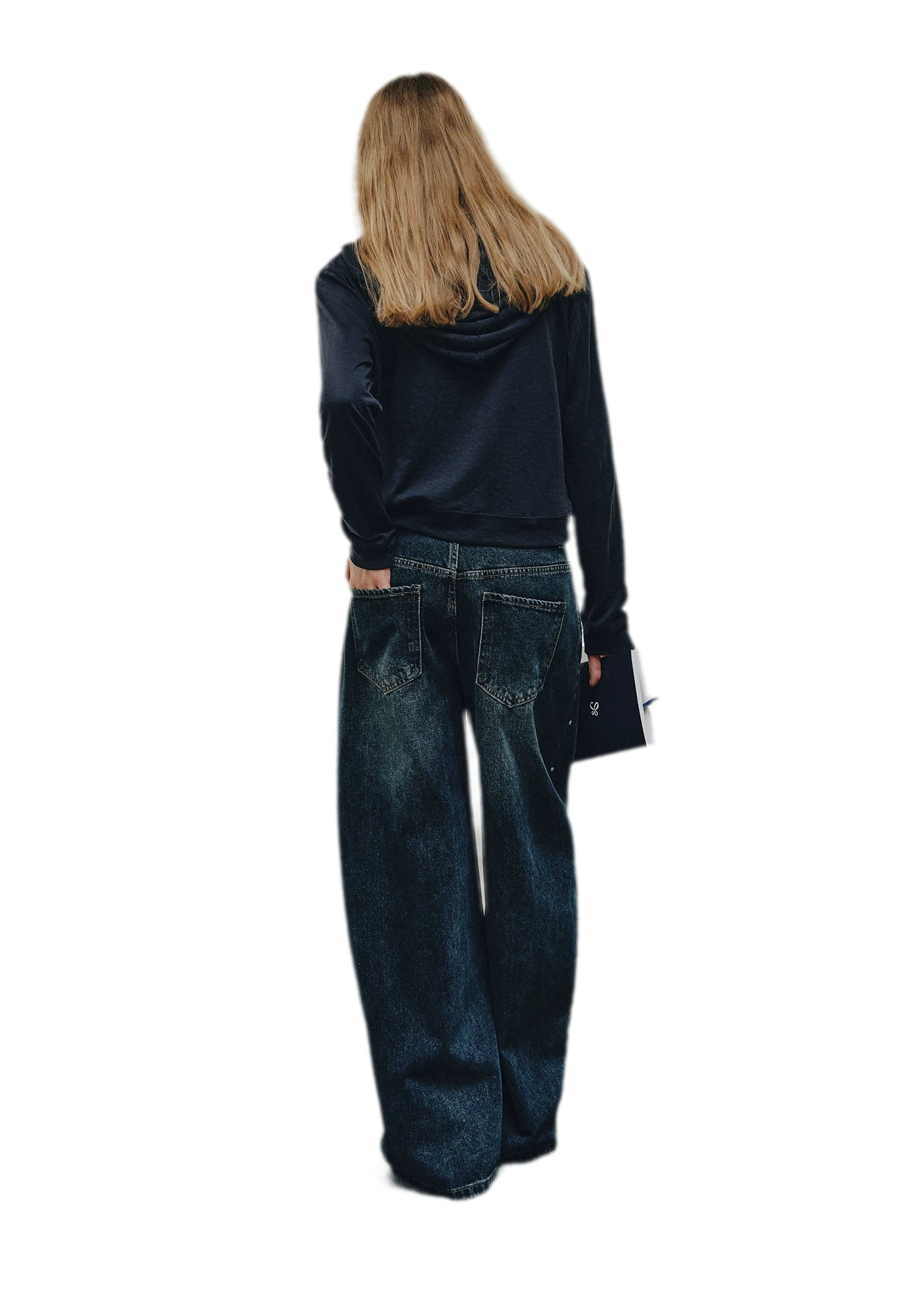 Distressed Cropped Hooded Jacket