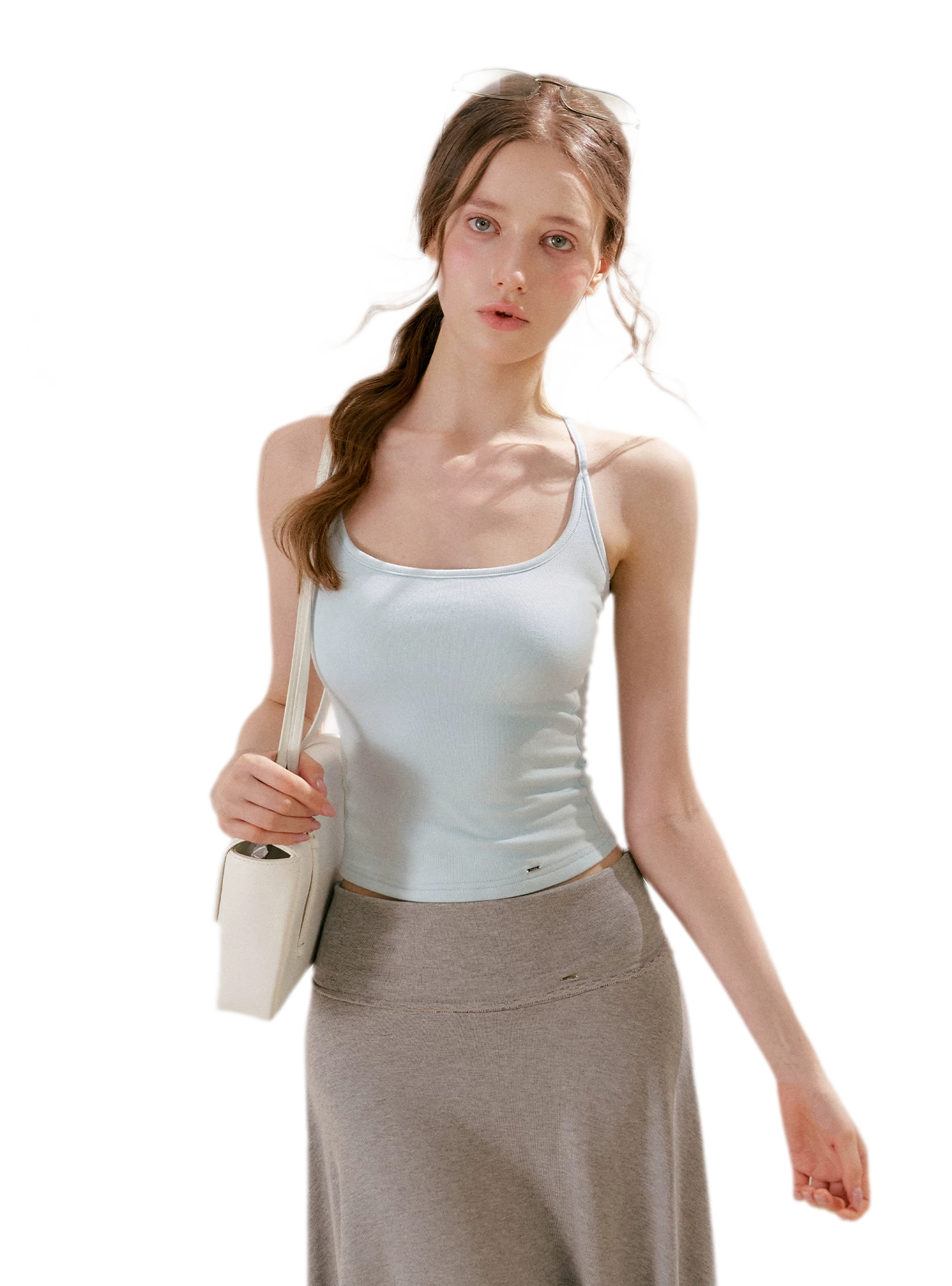 Airy Cloud Feel Halter U-Neck Vest and Batwing