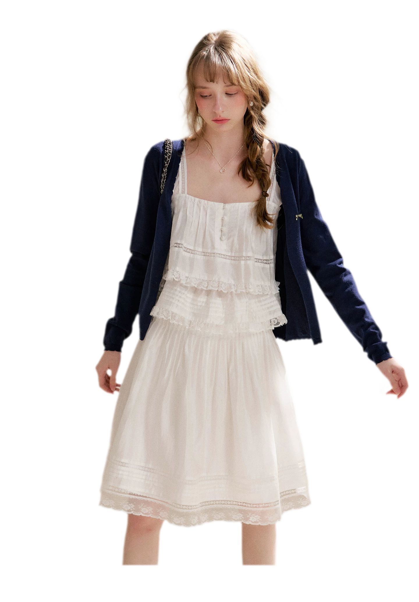 Lace Edge Camisole and Skirt Set