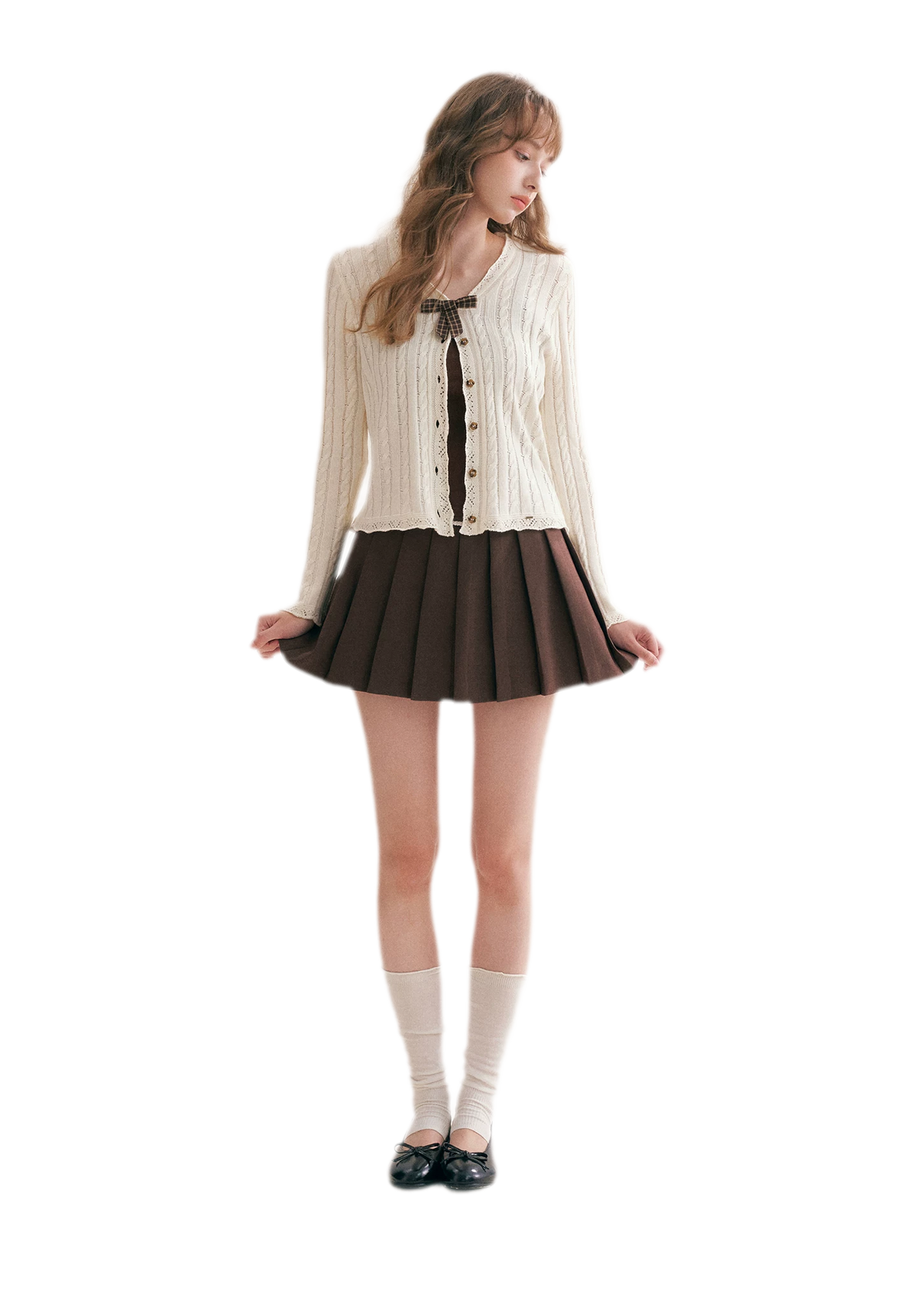 Cable Knit V-Neck Cardigan