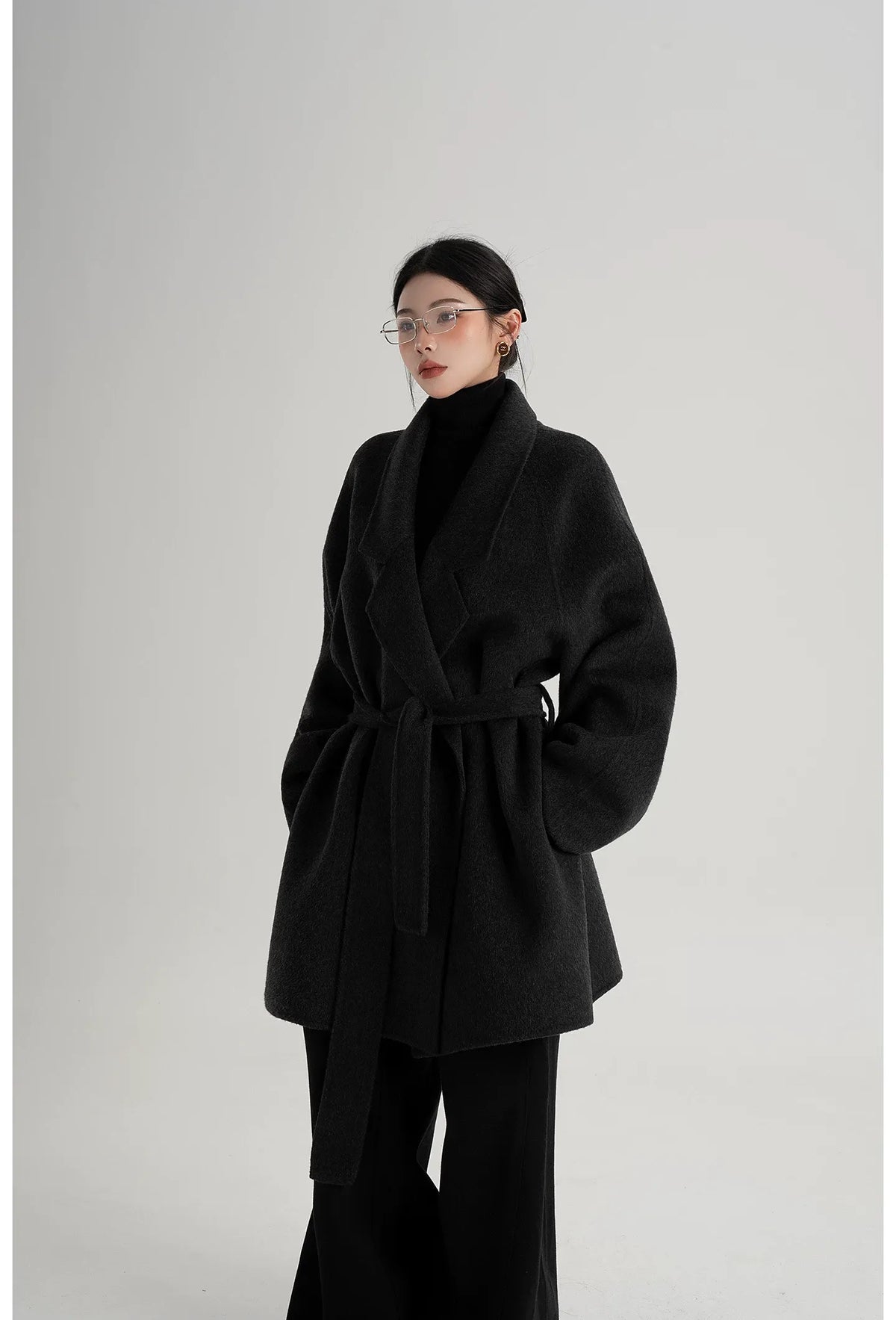 Hand-Sewn Belted Wool Coat