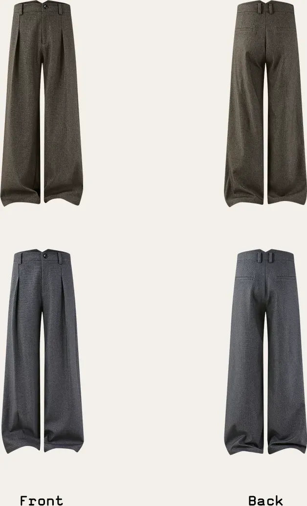 500G Houndstooth Pleated Wide-Leg Pants