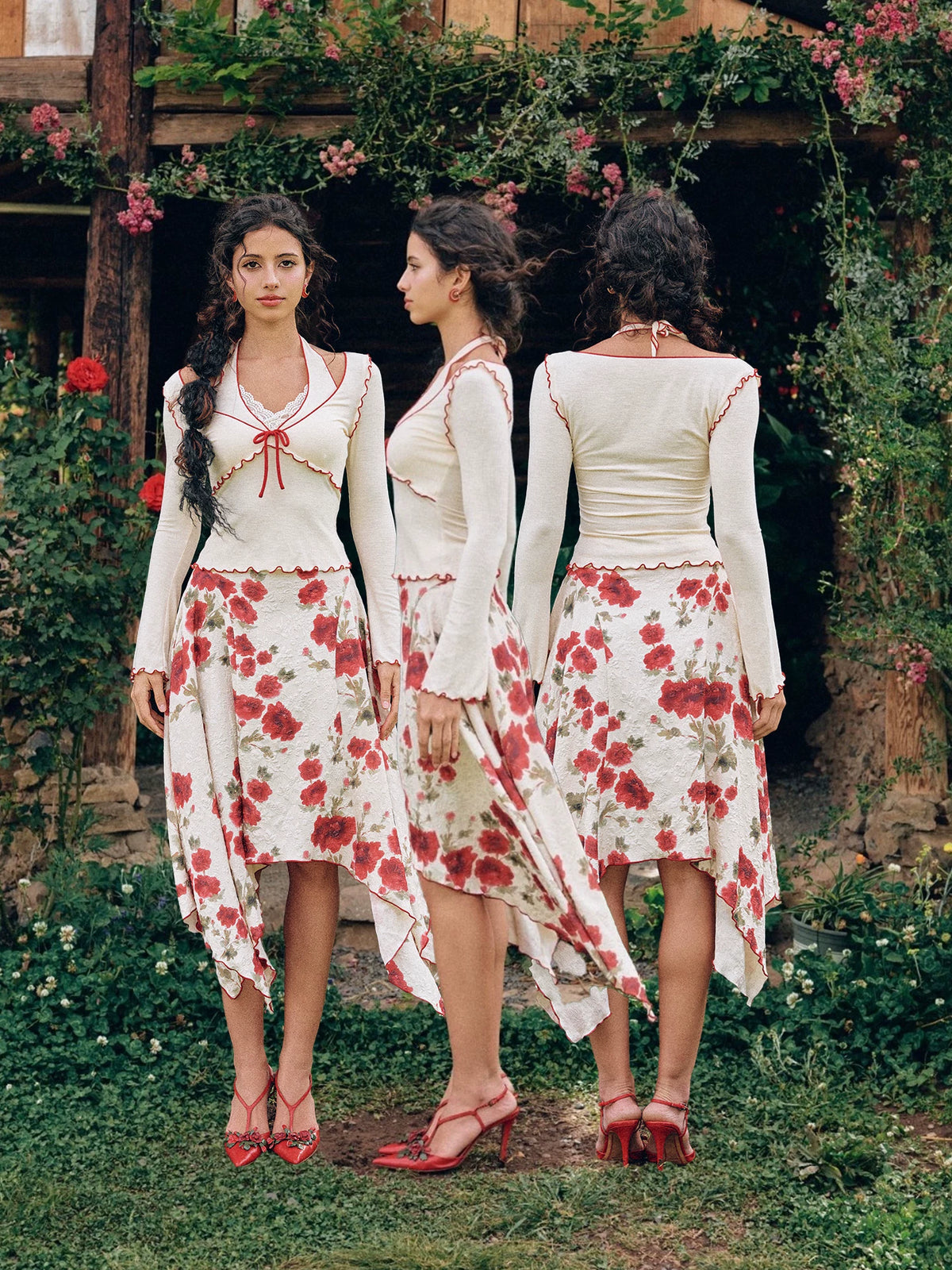 Jacquard Floral Dress Set