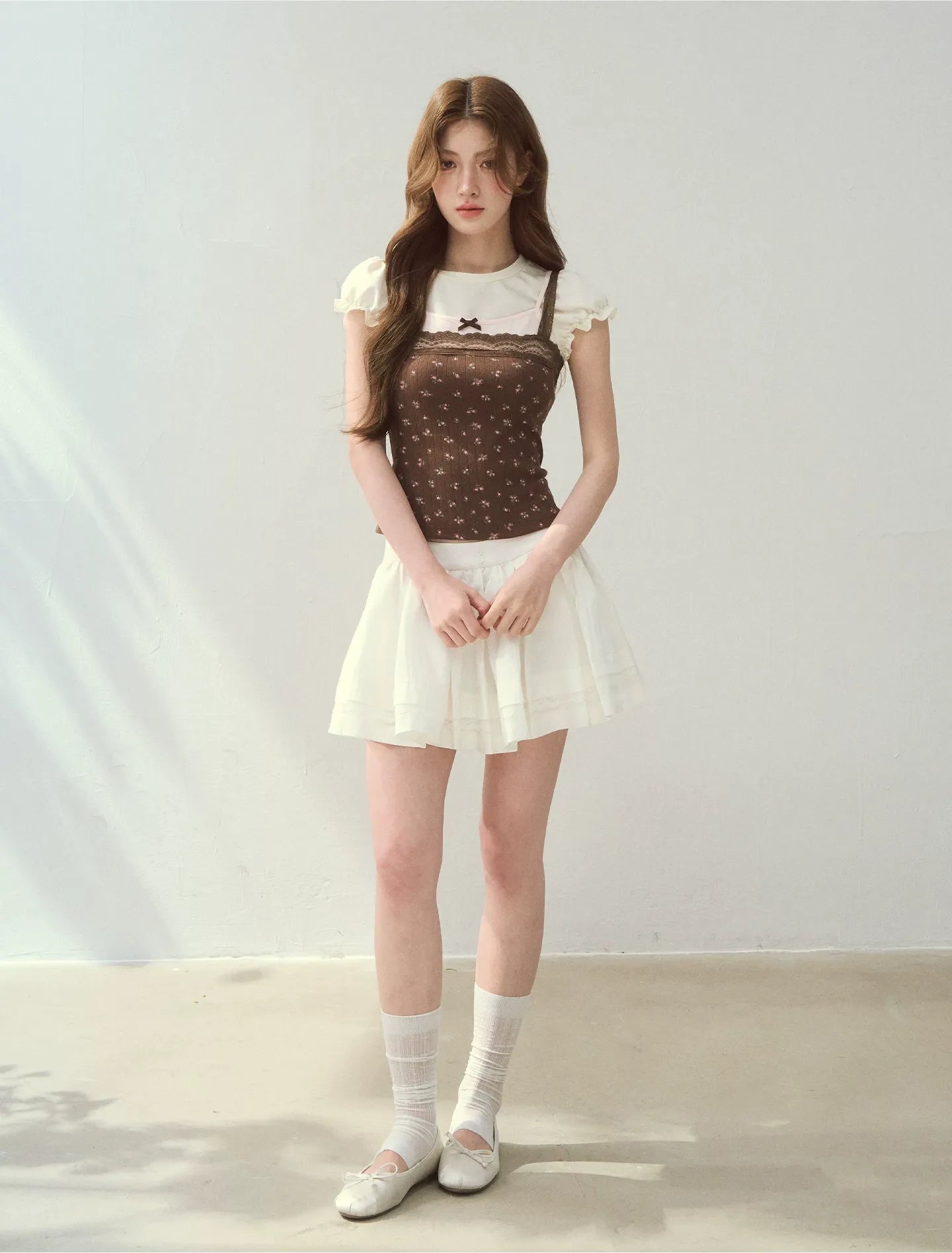 Floral Lace Strap T-Shirt