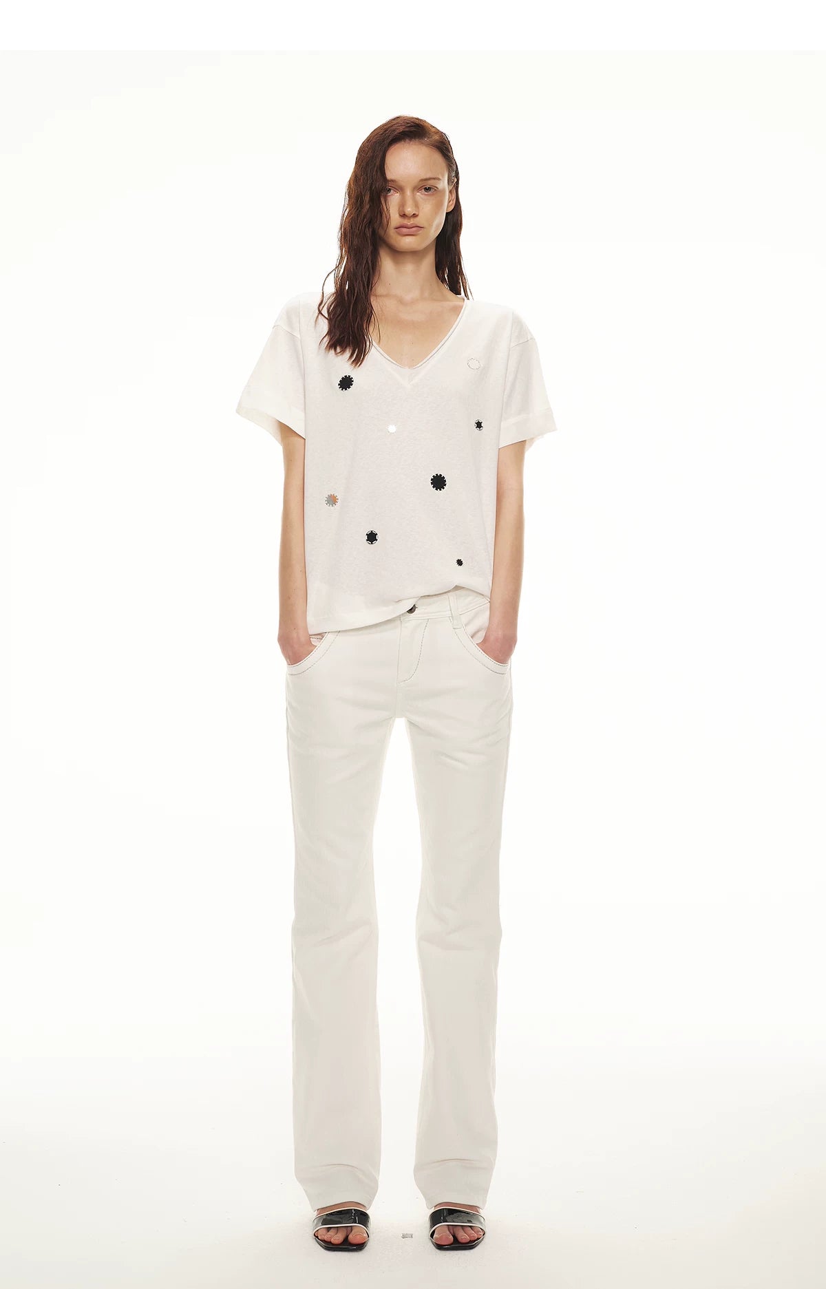 Relaxed Stylish V-Neck Short Sleeve T-Shirt