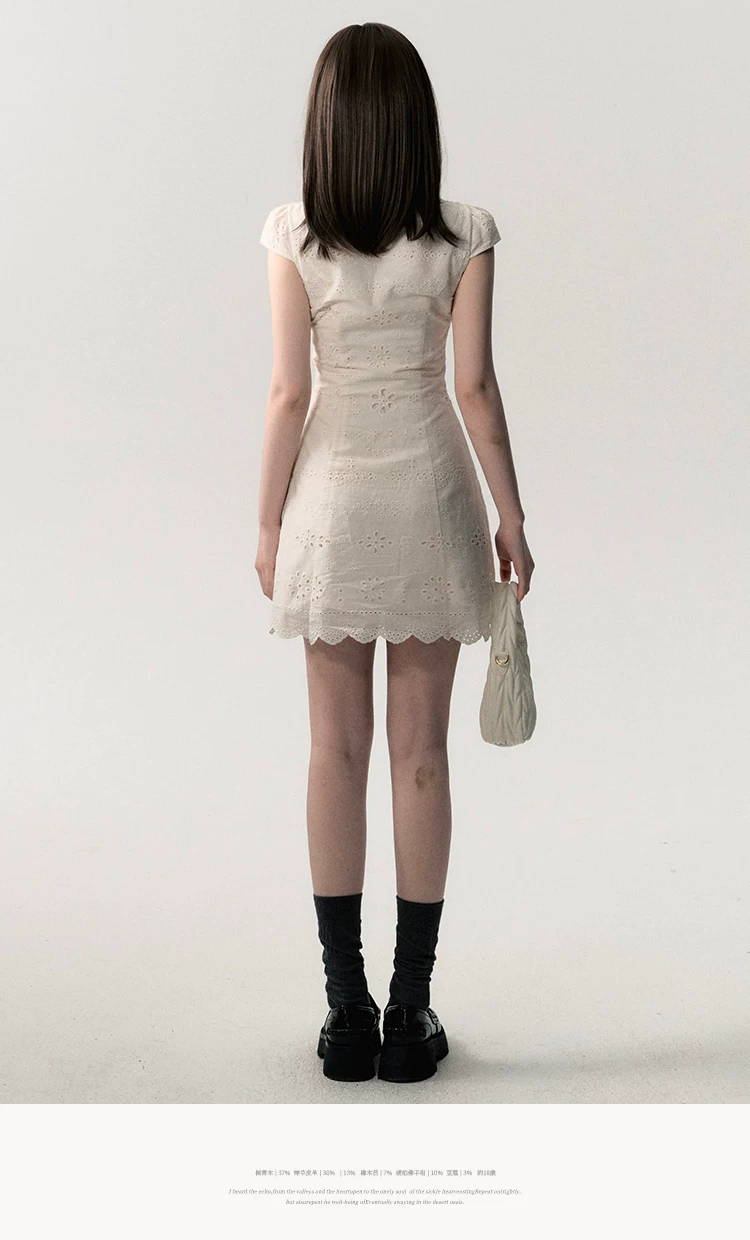 Broderie Lace Midi Dress