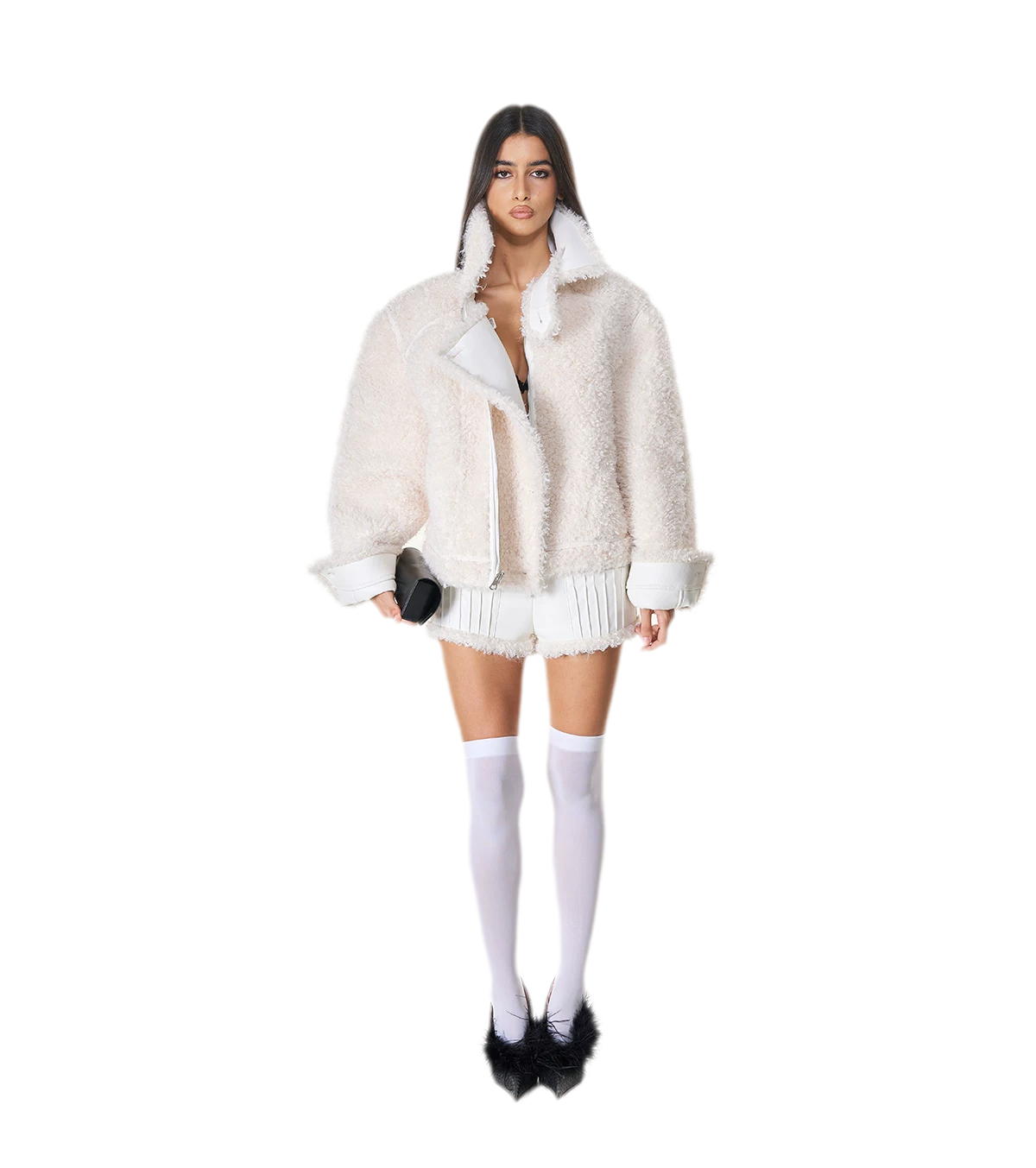 Reversible Fur Leather Cropped Jacket