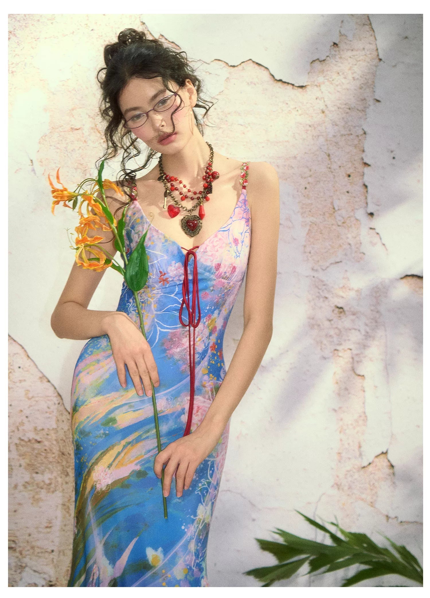 Water Life Series Printed Camisole Dress