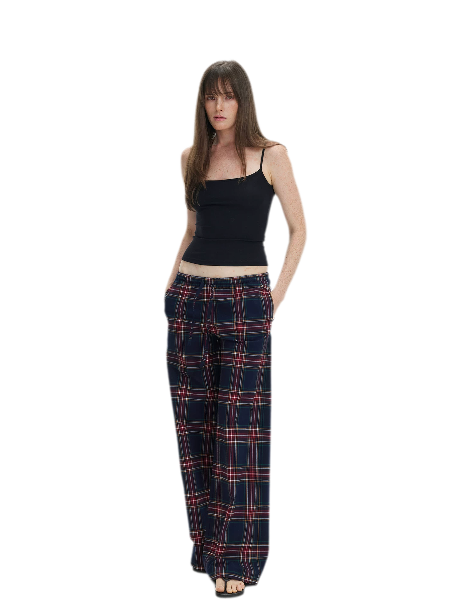 Vintage Plaid Low-Rise Bottoms