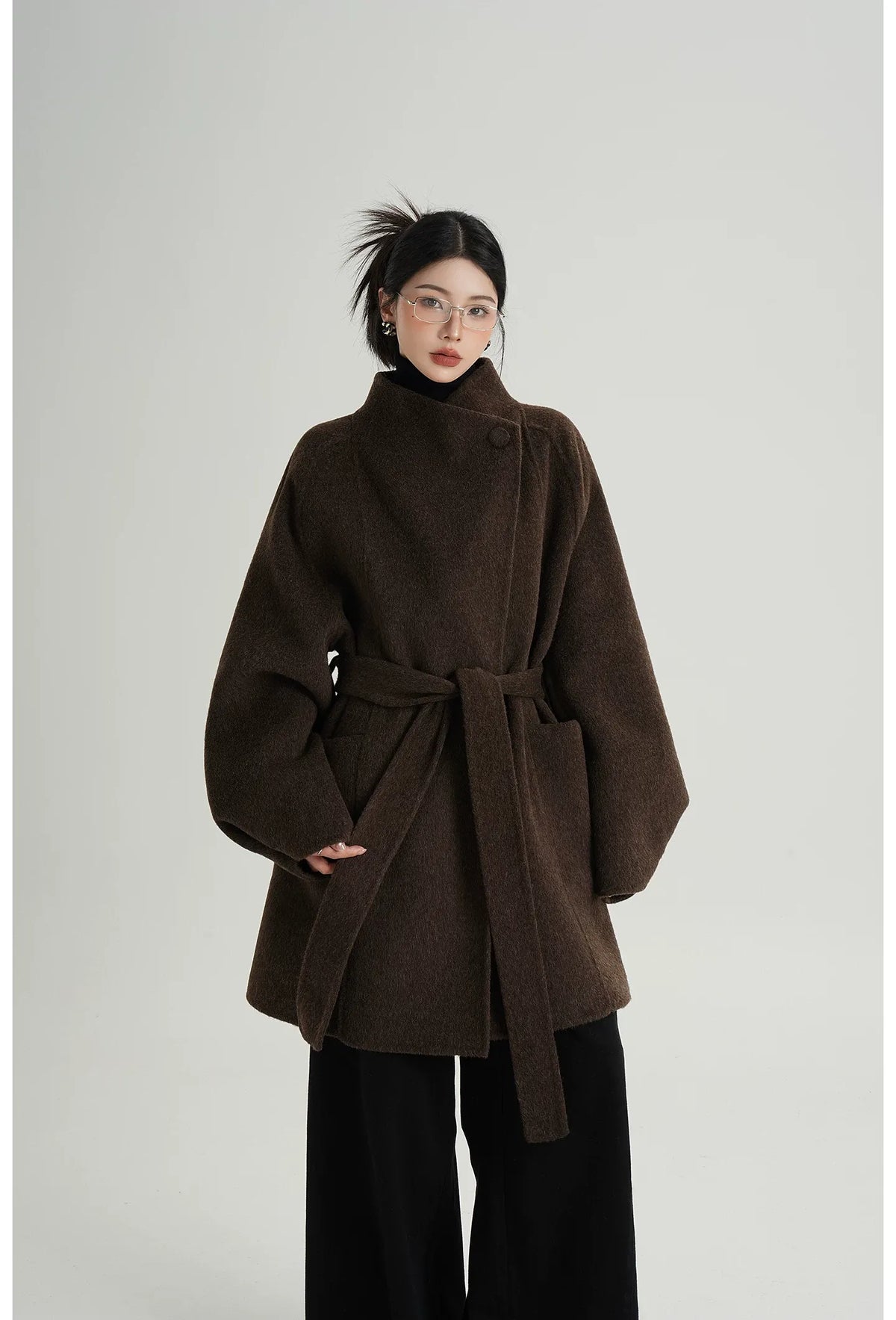Hand-Sewn Belted Wool Coat
