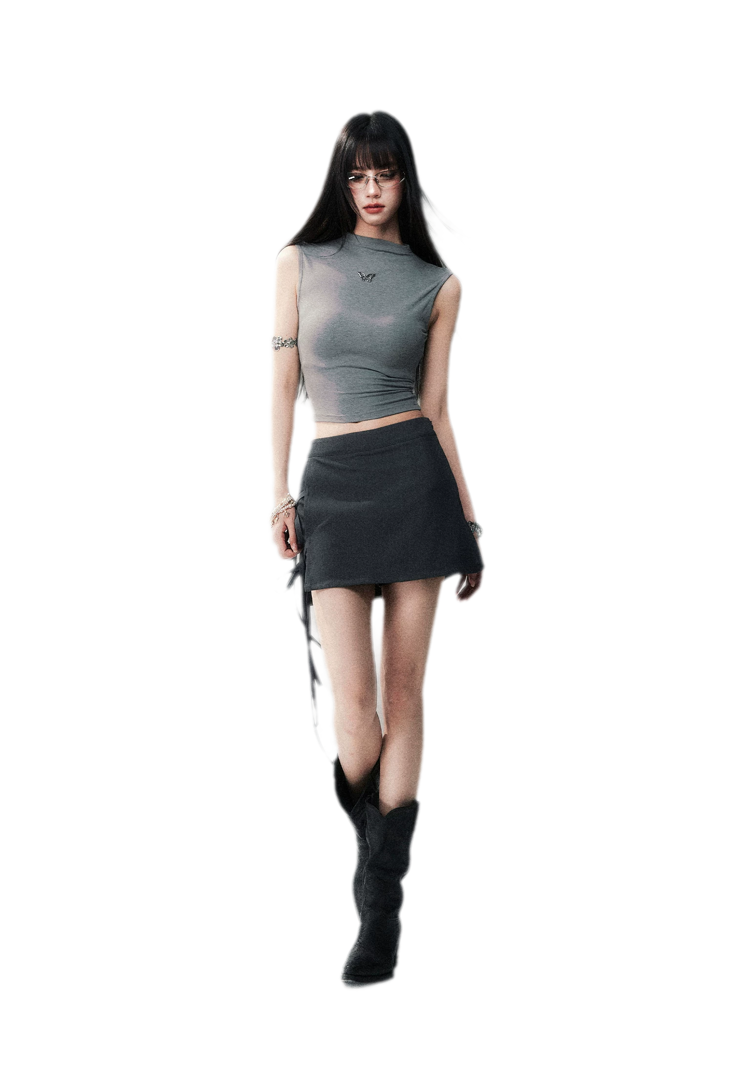 Sleeveless High Neck Tee