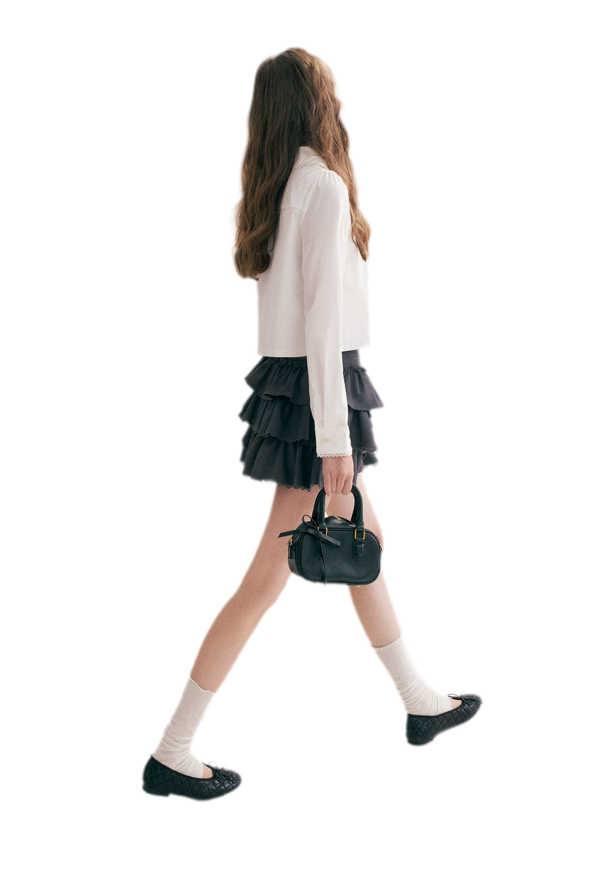 Layered Ruffle A-Line Skirt